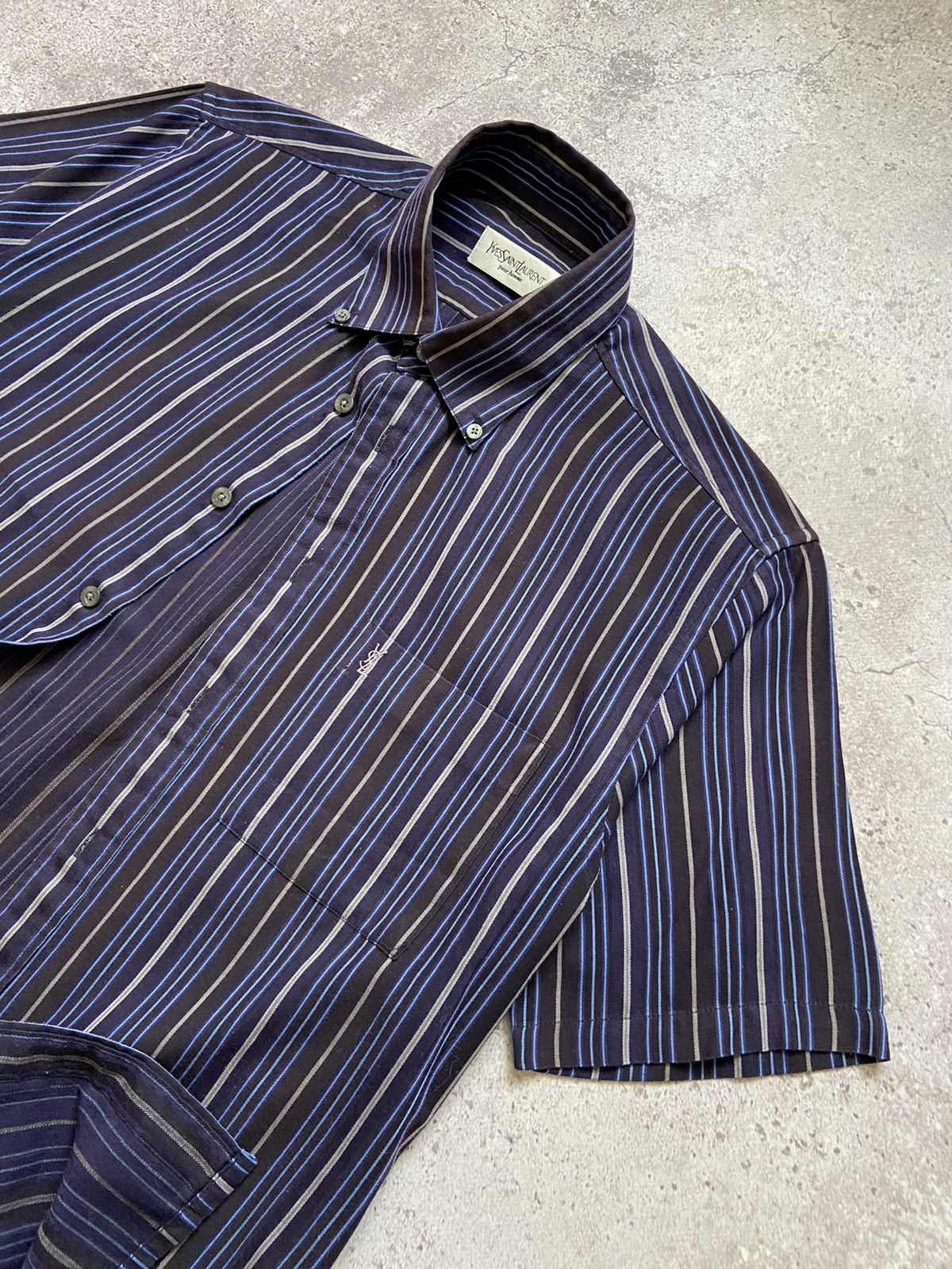 Other Vintage Yves Saint Laurent YSL Short Sleeve Shirt Button Up Size US M / EU 48-50 / 2 - 2 Thumbnail