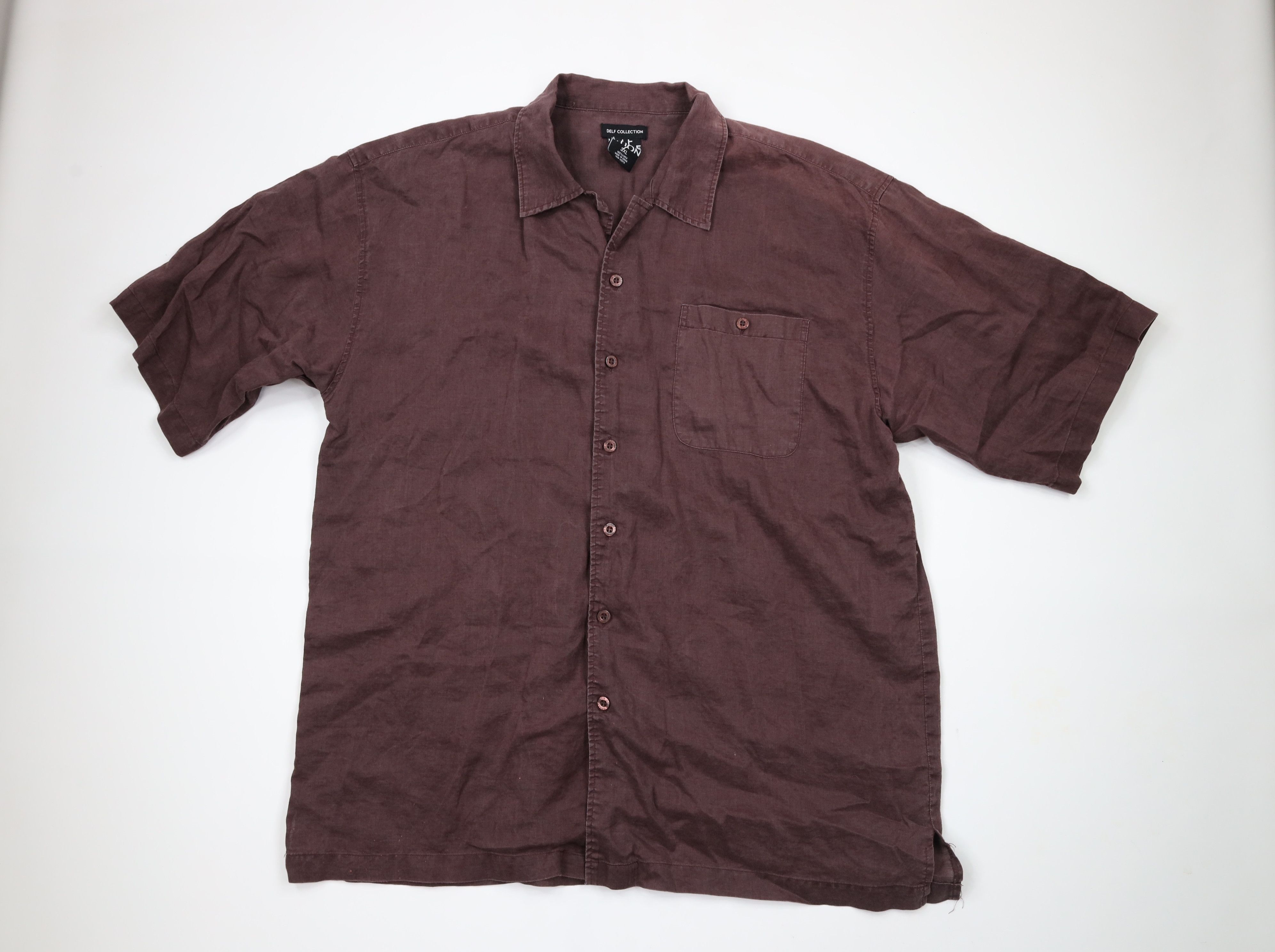 Vintage Vintage 90s Streetwear 2 Piece Linen Button Shirt Pants 3XL Size US XXL / EU 58 / 5 - 2 Thumbnail