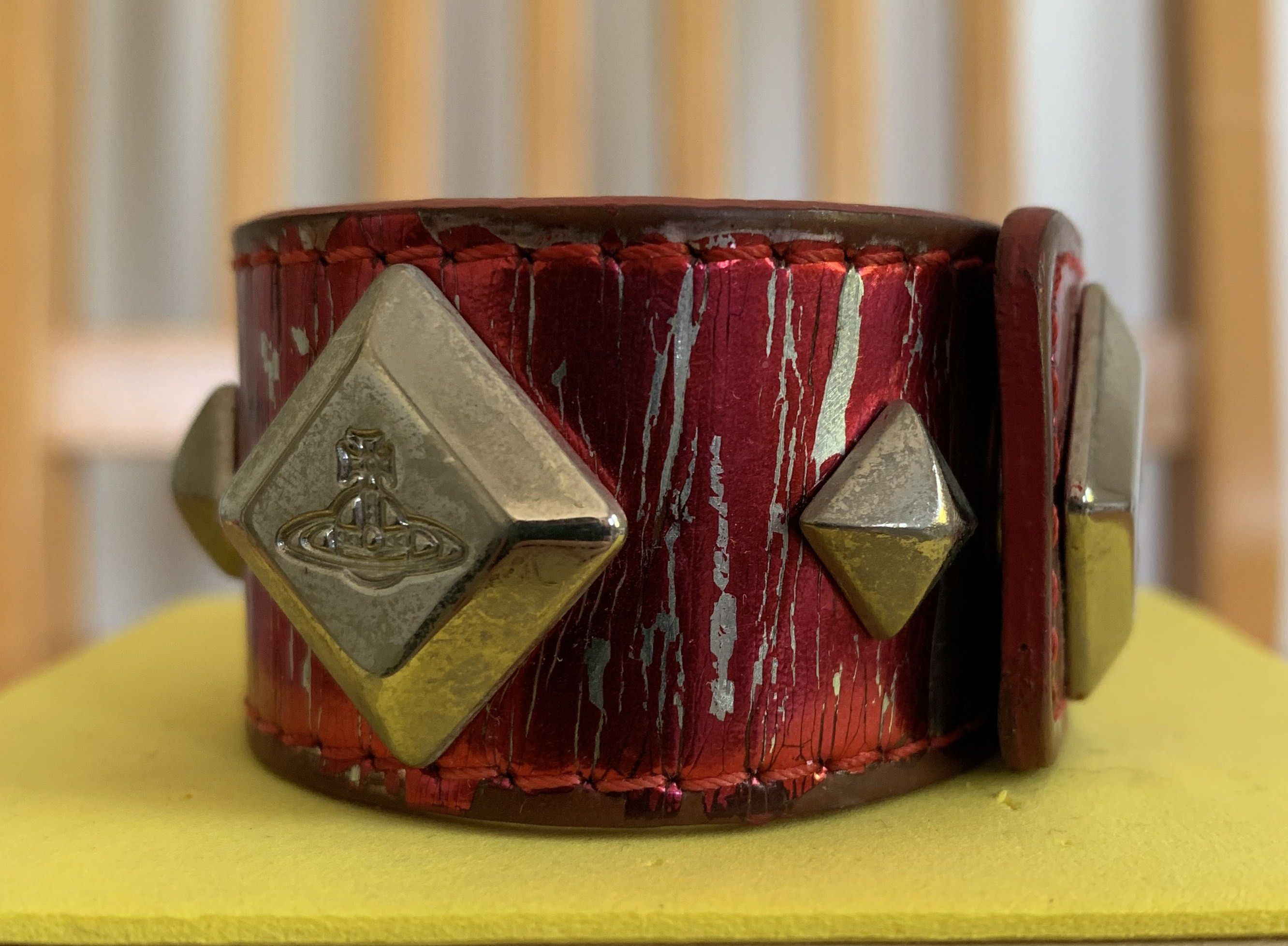 Vivienne Westwood Vivenne Westwood Studded Metallic Leather Orb Bracelet Size ONE SIZE - 4 Thumbnail