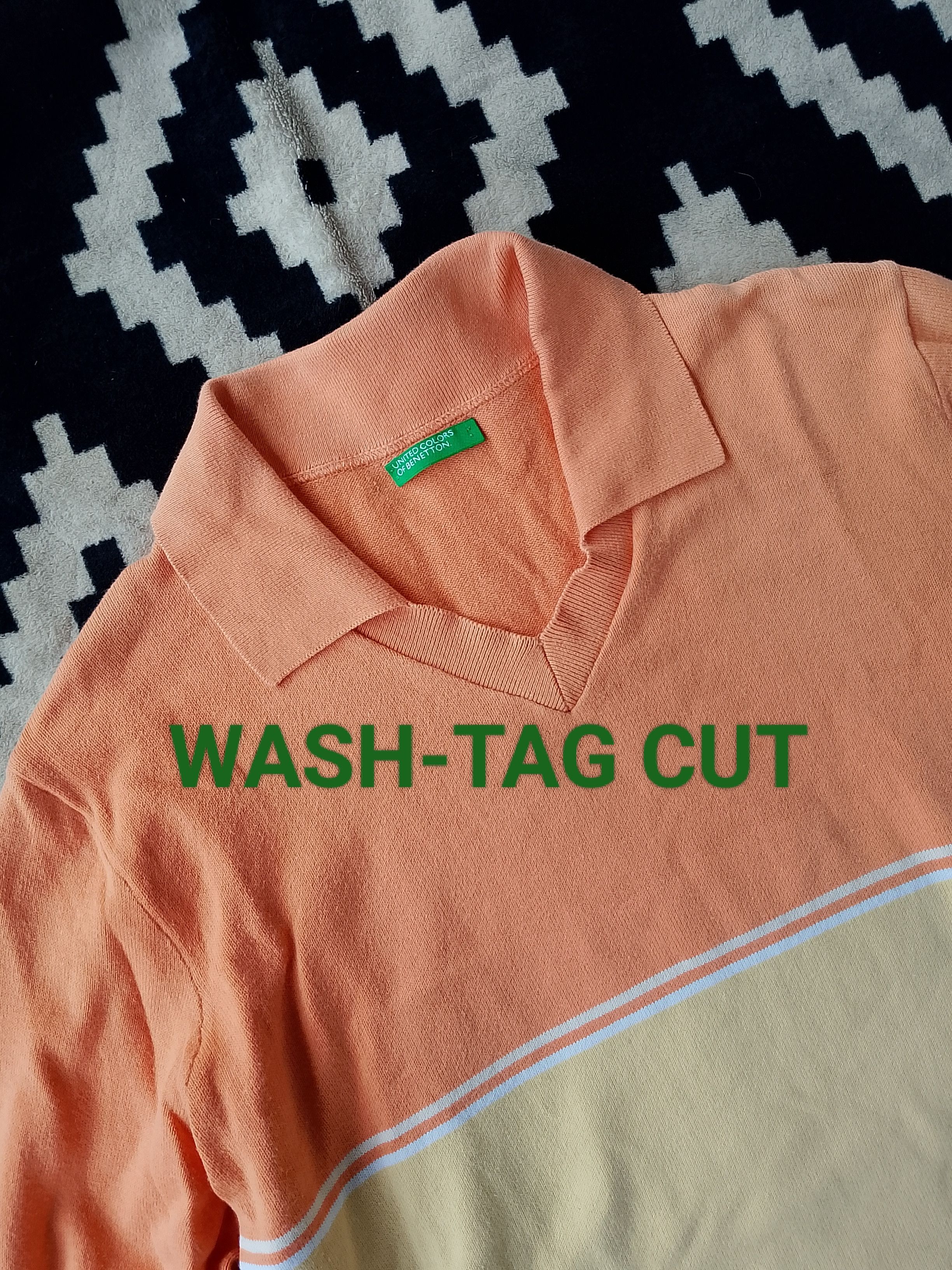 United Colors Of Benetton Vtg 90s Benetton Colorblock Knit Polo - Pastel Rugby Vibe Size US M / EU 48-50 / 2 - 6 Thumbnail