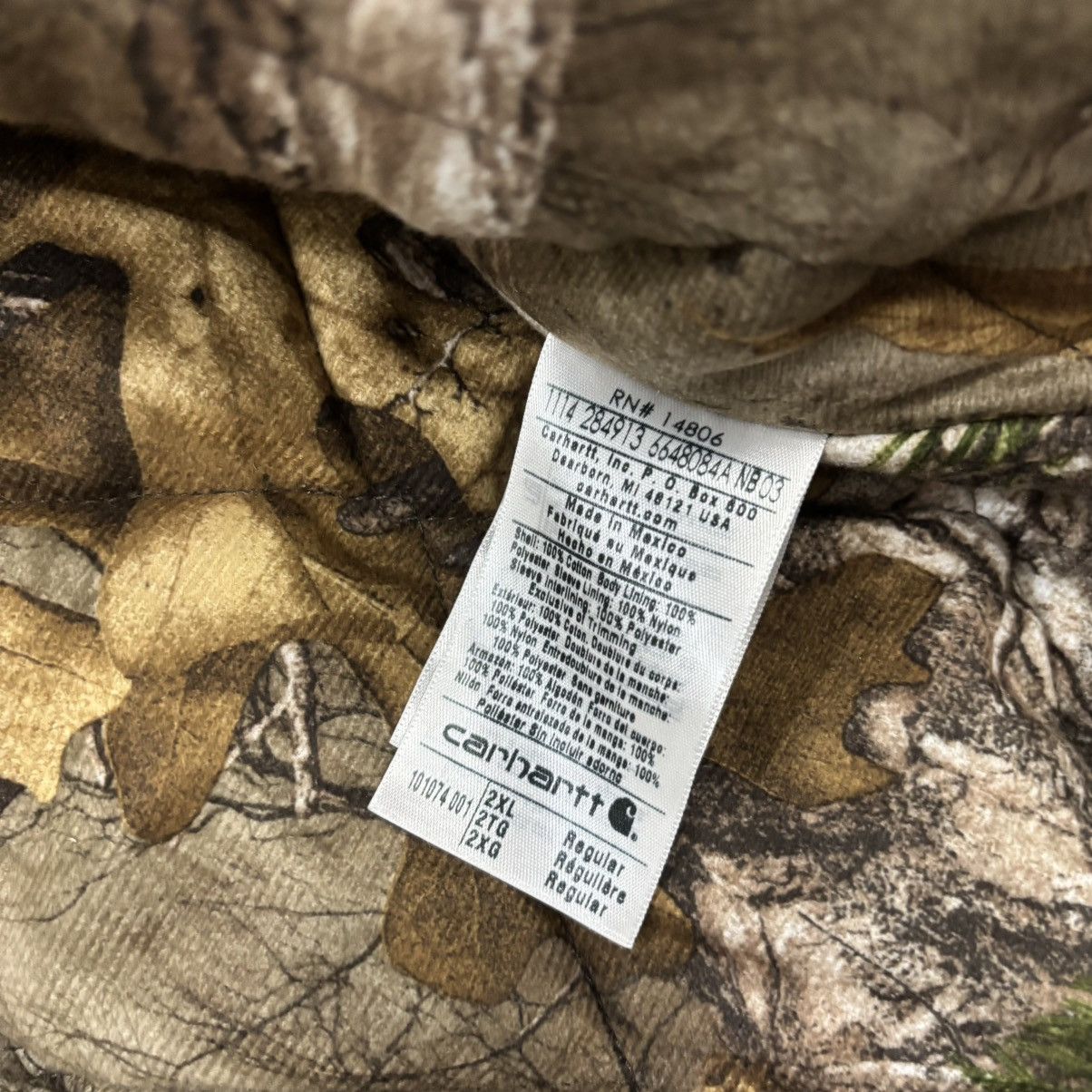 Carhartt Carhartt Active Jacket Realtree Camo Quilted Lined 2XL Black Size US XXL / EU 58 / 5 - 4 Thumbnail