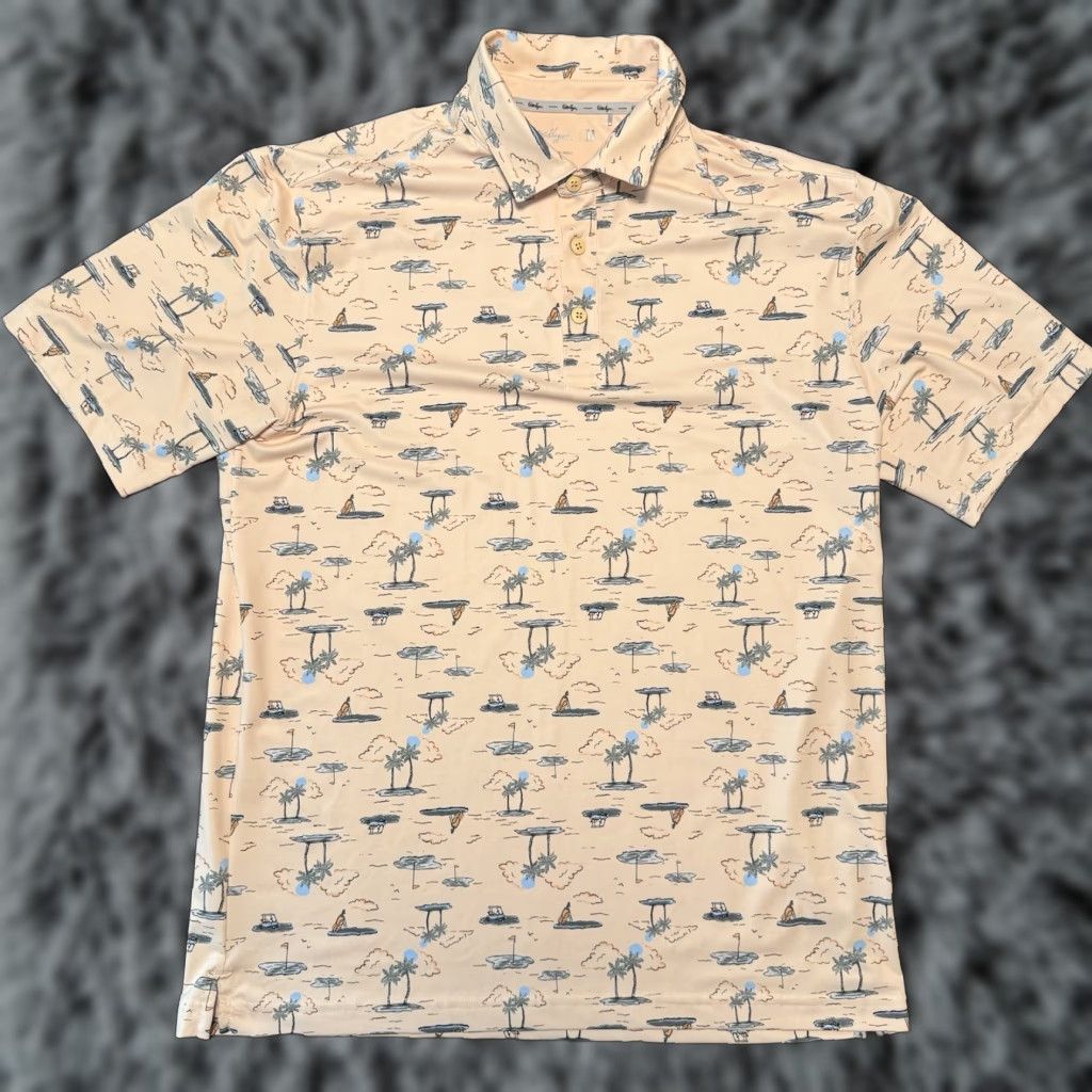 Vintage Walter Hagan Polo Shirt Men’s Medium Golf Palm Tree Island Golf Bag Golf Cart Size US M / EU 48-50 / 2 - 1 Thumbnail