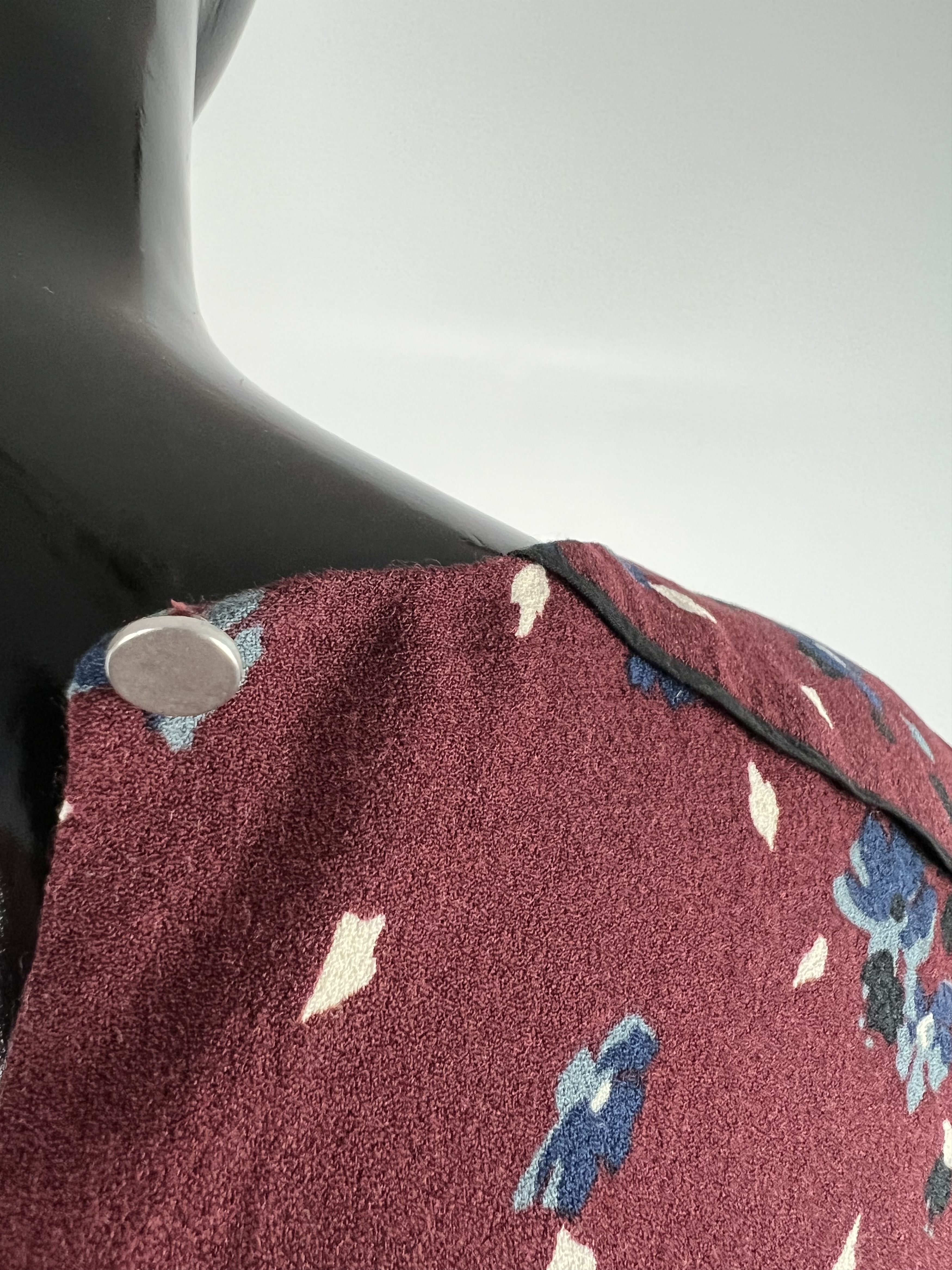 Sezane Sezane Burgundy Floral Print Half Sleeve Short Dress Size 36 Size S / US 4 / IT 40 - 8 Thumbnail