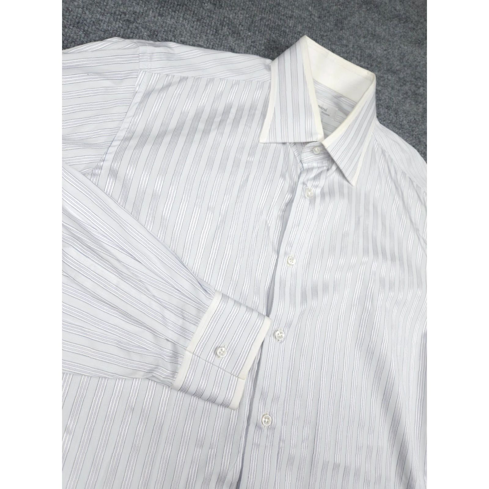 Vintage MAROL Bologna Dress Shirt Mens 40 Striped Button Up 15 3/4 Italy Cotton Shirt Size 40R - 3 Thumbnail