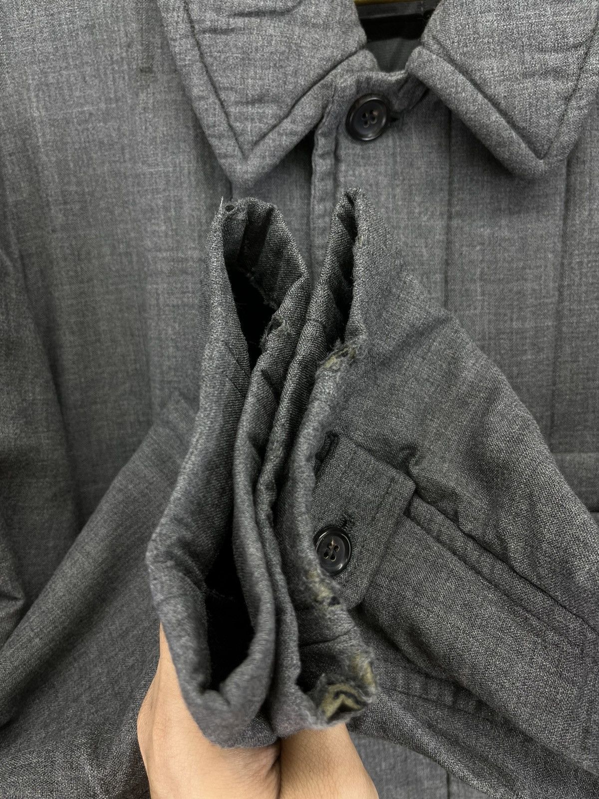 Comme des Garcons Homme Vintage 90s Comme Des Garcons Homme Distressed Long Jacket Size US M / EU 48-50 / 2 - 14 Thumbnail