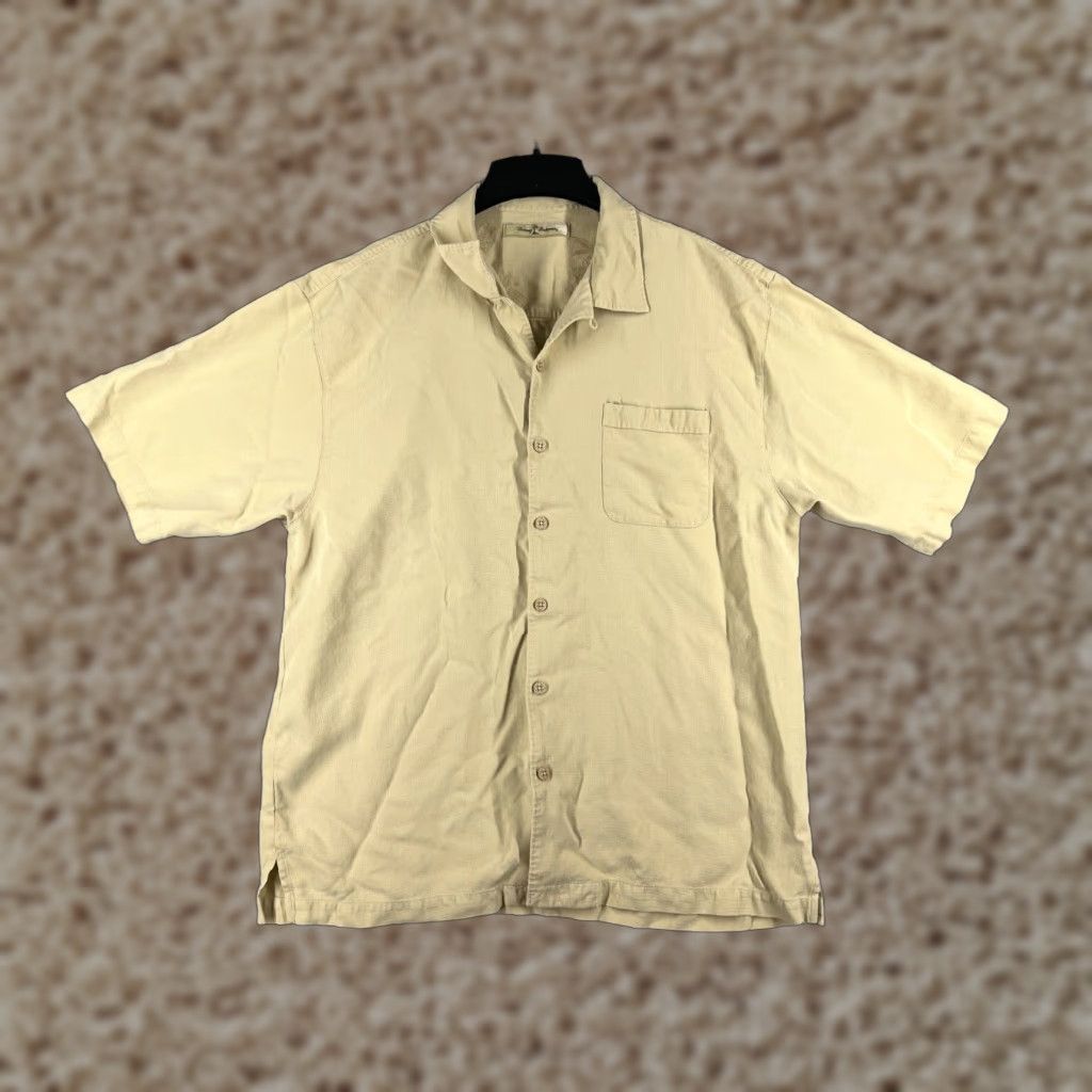 Tommy Bahama Tommy Bahama Shirt Men XL Yellow Button-Up Pocket Camp Hawaiian Aloha Beach Vacation Resort Pattern Solid Short Sleeve Shirt Size US XL / EU 56 / 4 - 1 Thumbnail