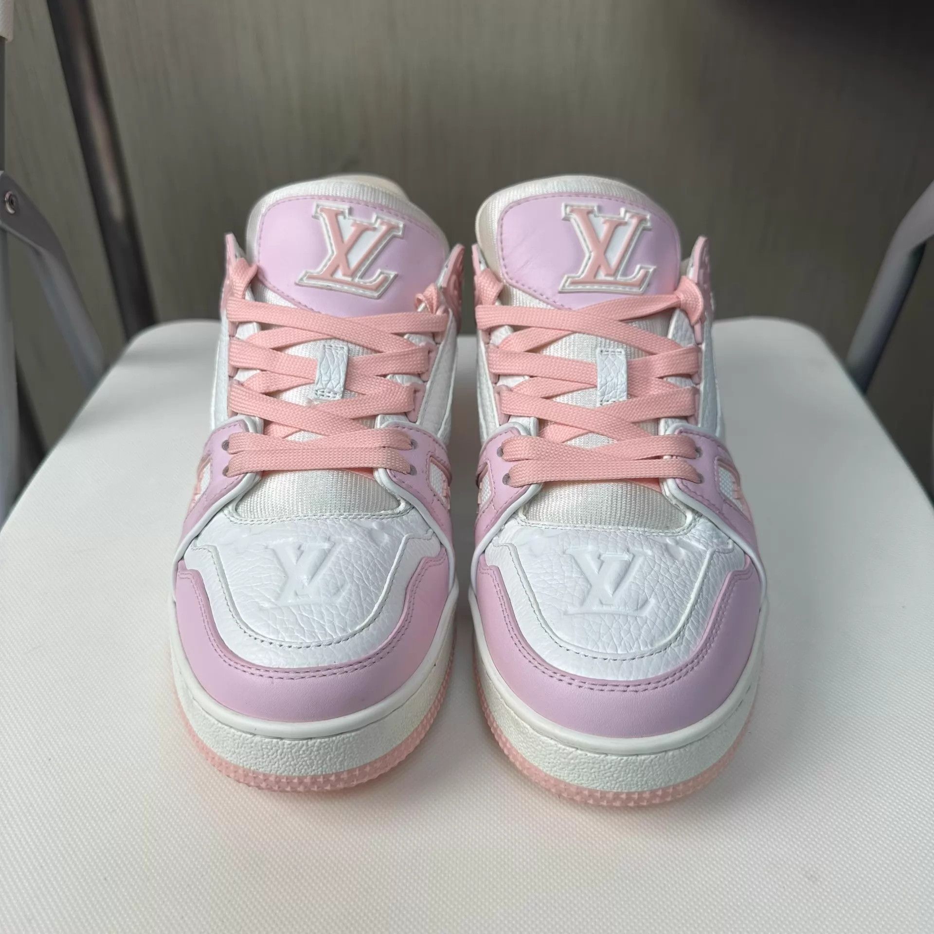 Louis Vuitton LV Trainer Leather Low-Top Sneaker Unisex Rose Pink Size 38 Size US 7.5 / IT 37.5 - 2 Thumbnail