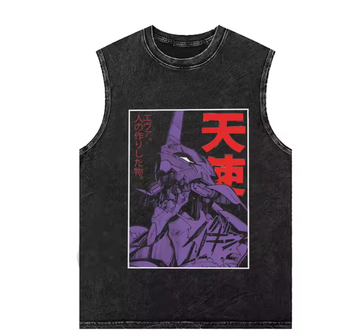 Japanese Brand Y2K Sport Anime Angel Printed Washed Vest Tank Top T-Shirt Size US M / EU 48-50 / 2 - 1 Thumbnail