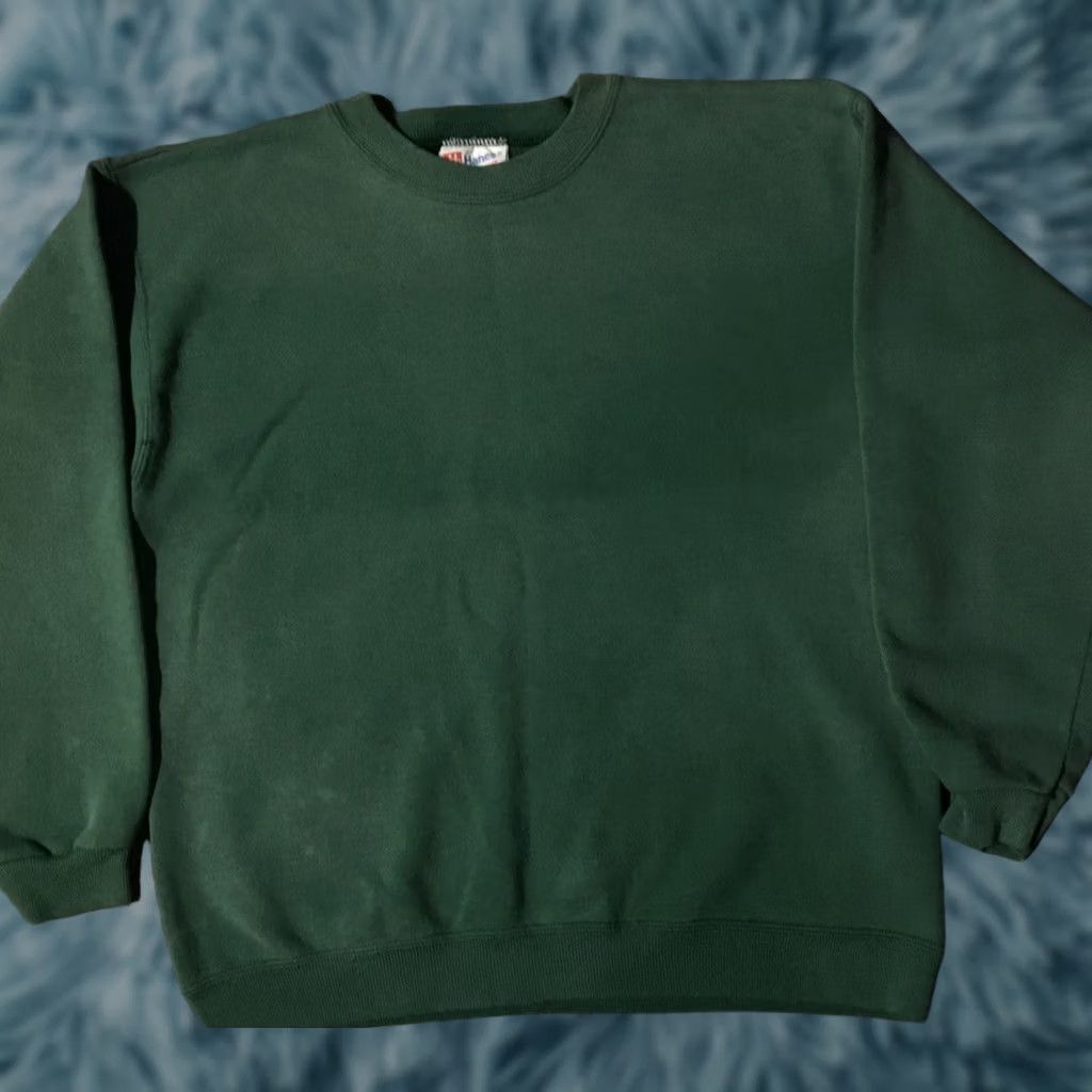 Hanes VINTAGE Hanes Sweatshirt M Green 90s Distressed Pullover Men Sports Gym Barbed Size US M / EU 48-50 / 2 - 1 Thumbnail