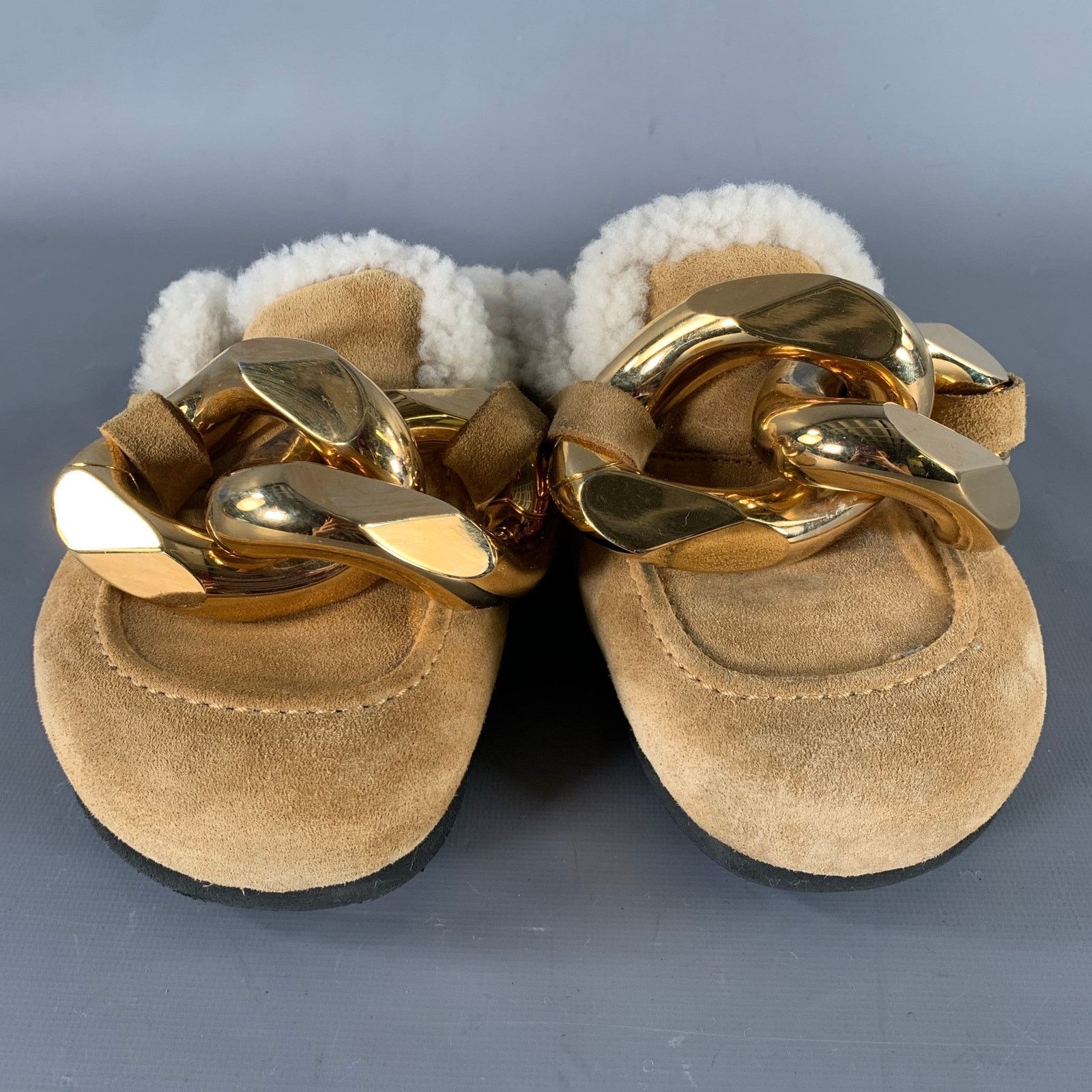 JW Anderson JW ANDERSON Size 6 Tan Gold Suede Mules Flats Size US 6 / IT 36 - 4 Thumbnail