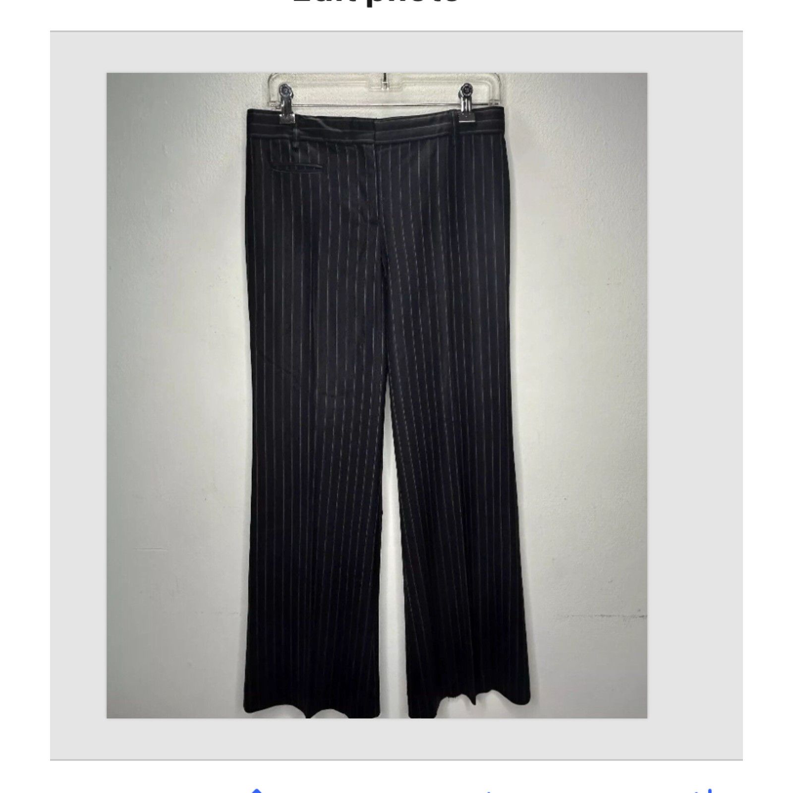 Bcbgmaxazria BCBGMAXAZARIA Black w/Pinstripe Wide Leg Zip Camilla Pant 2 Size 26" / US 2 / IT 38 - 12 Thumbnail