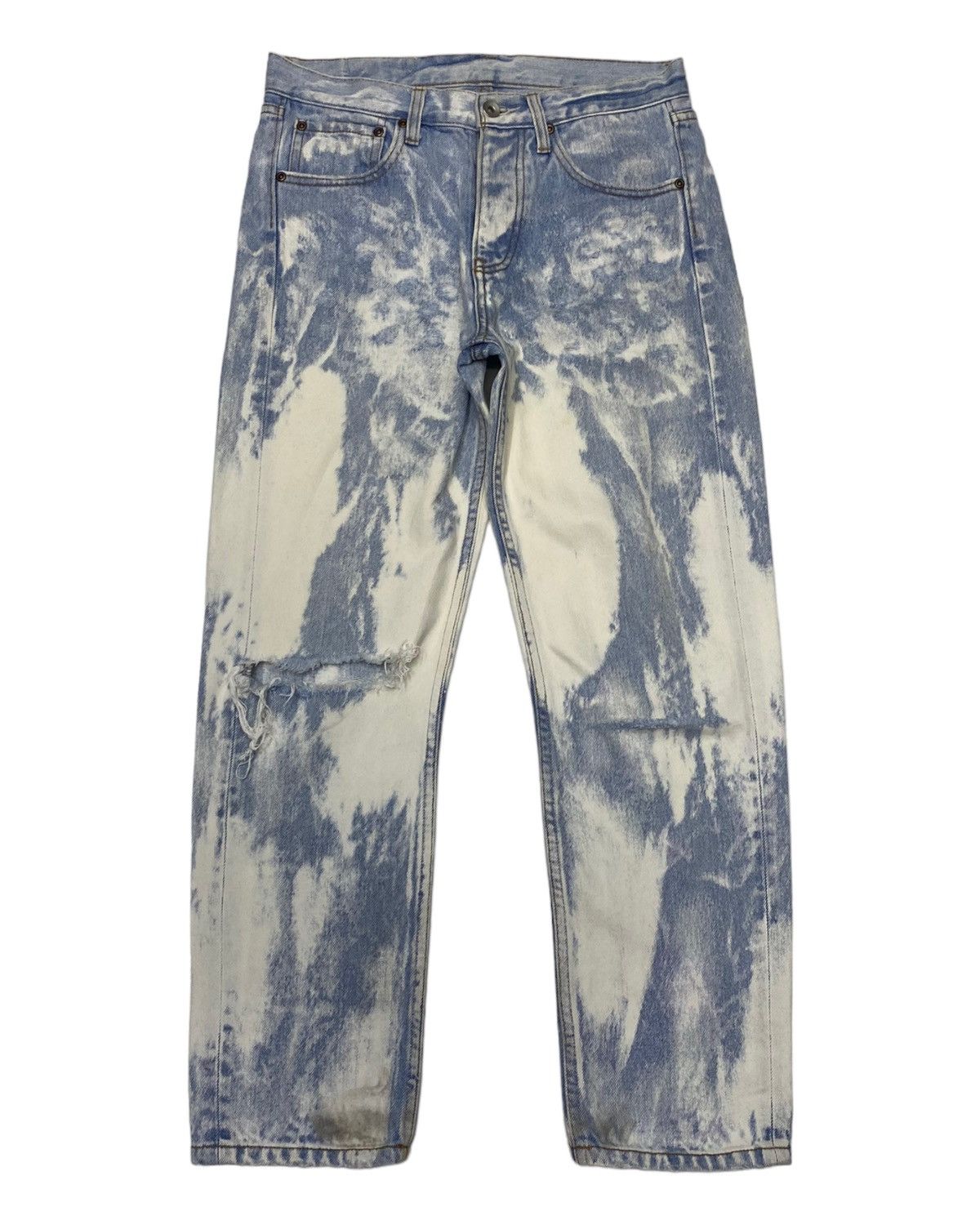 If Six Was Nine BLEACHED JEANASIS DISTRESSED DENIM JEANS Size US 30 / EU 46 - 1 Thumbnail