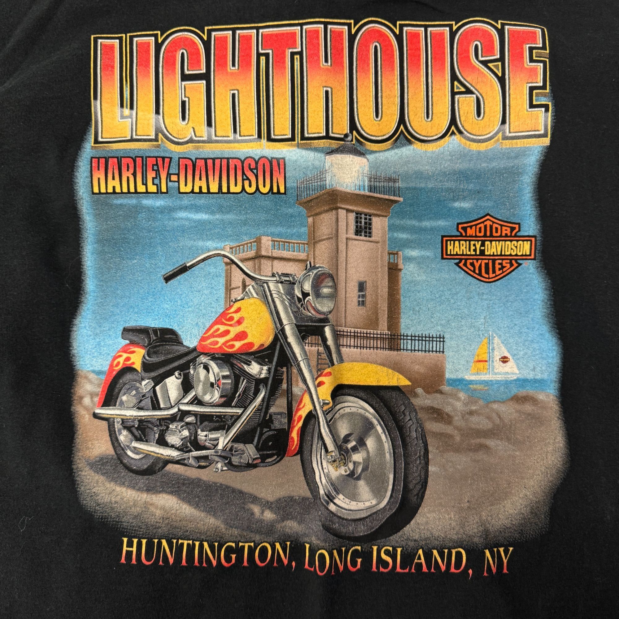 Harley Davidson Y2K Harley Davidson Blue FLAME Motorcycle LIGHTHOUSE Biker Size US XL / EU 56 / 4 - 4 Thumbnail