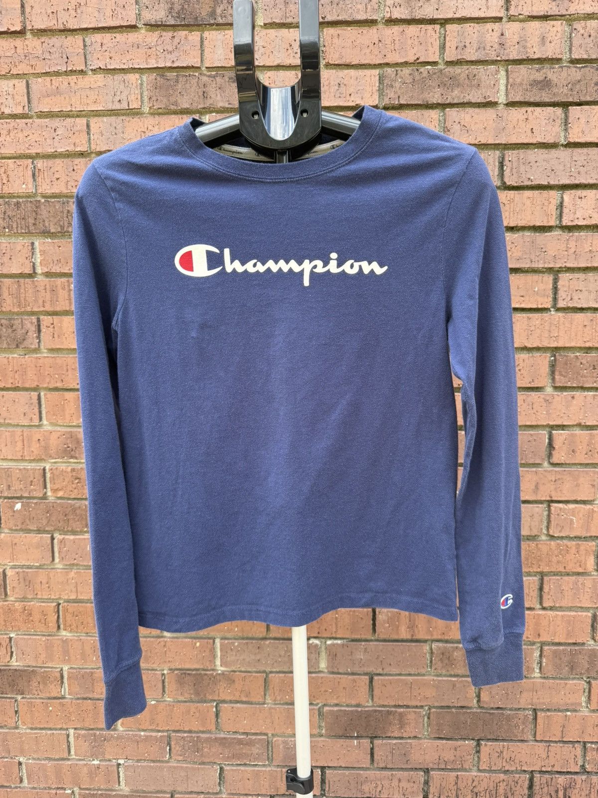 Champion Champion Classic Basic Long Sleeve T-shirt Navy Crew Neck Size S / US 4 / IT 40 - 1 Thumbnail