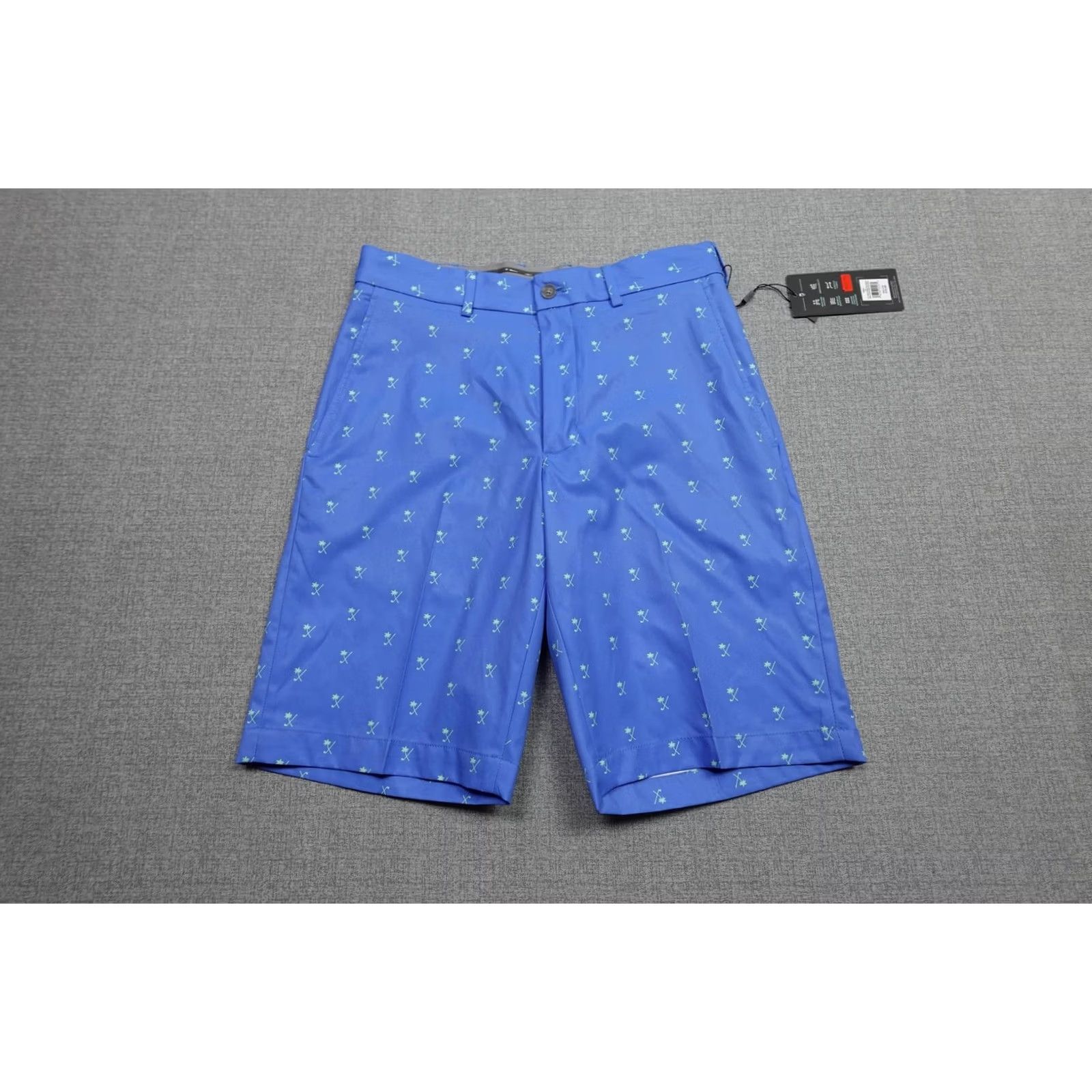 Vintage Walter Hagen Perfect 11 Palm Clubs Print Golf Shorts Mens 30 Blue Inseam 10" NWT Size US 30 / EU 46 - 4 Thumbnail