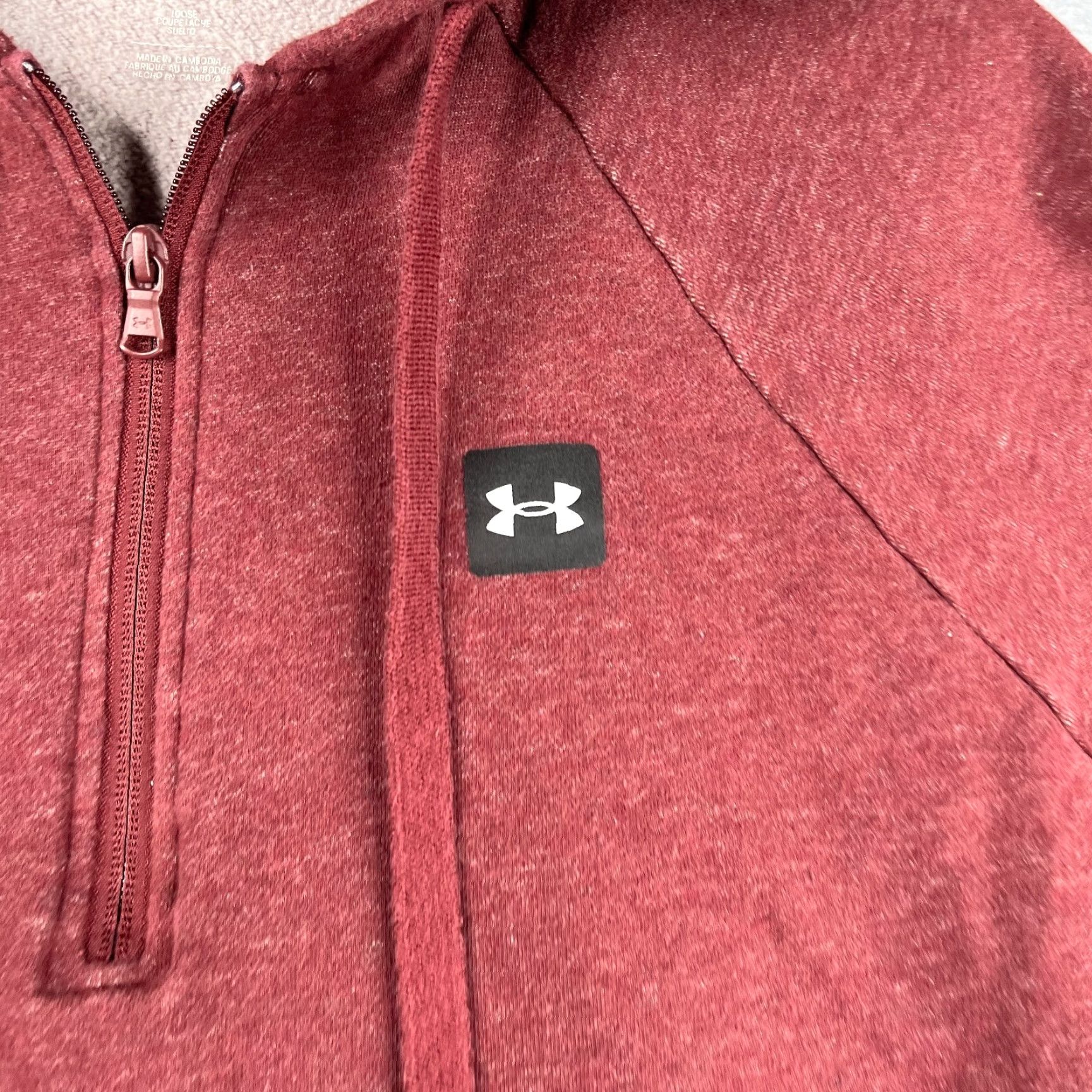 Under Armour Under Armour Hoodie 1/2 Zip Mens M Burgundy Heather Pullover Sweatshirt, Regular Fit, Fleece, Gym & Training, Winter, Fall, Spring Size US M / EU 48-50 / 2 - 3 Thumbnail