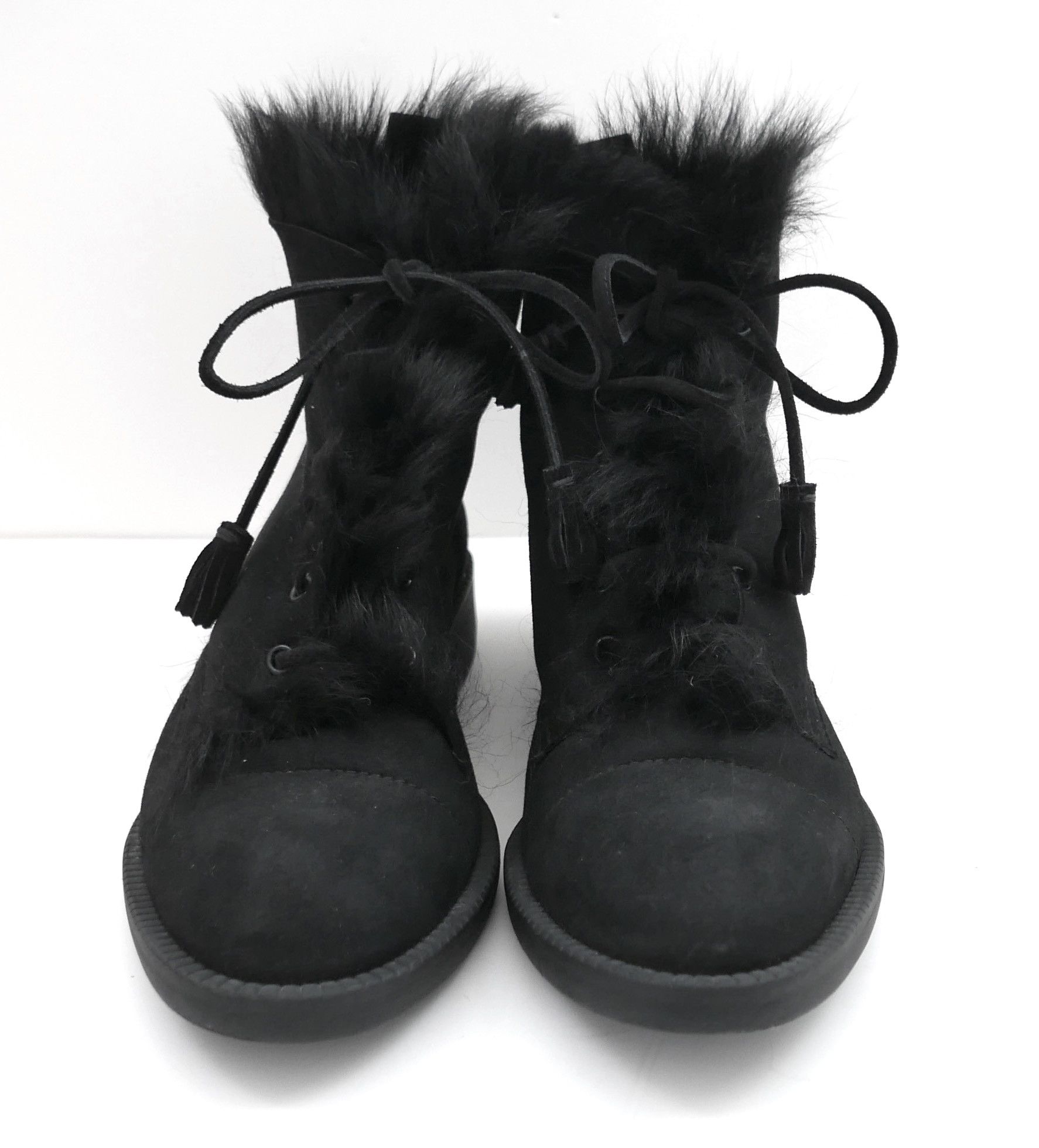 Pedro Garcia Pedro Garcia Black Shearling Lined Flat Ankle Boots Size US 8 / IT 38 - 3 Thumbnail