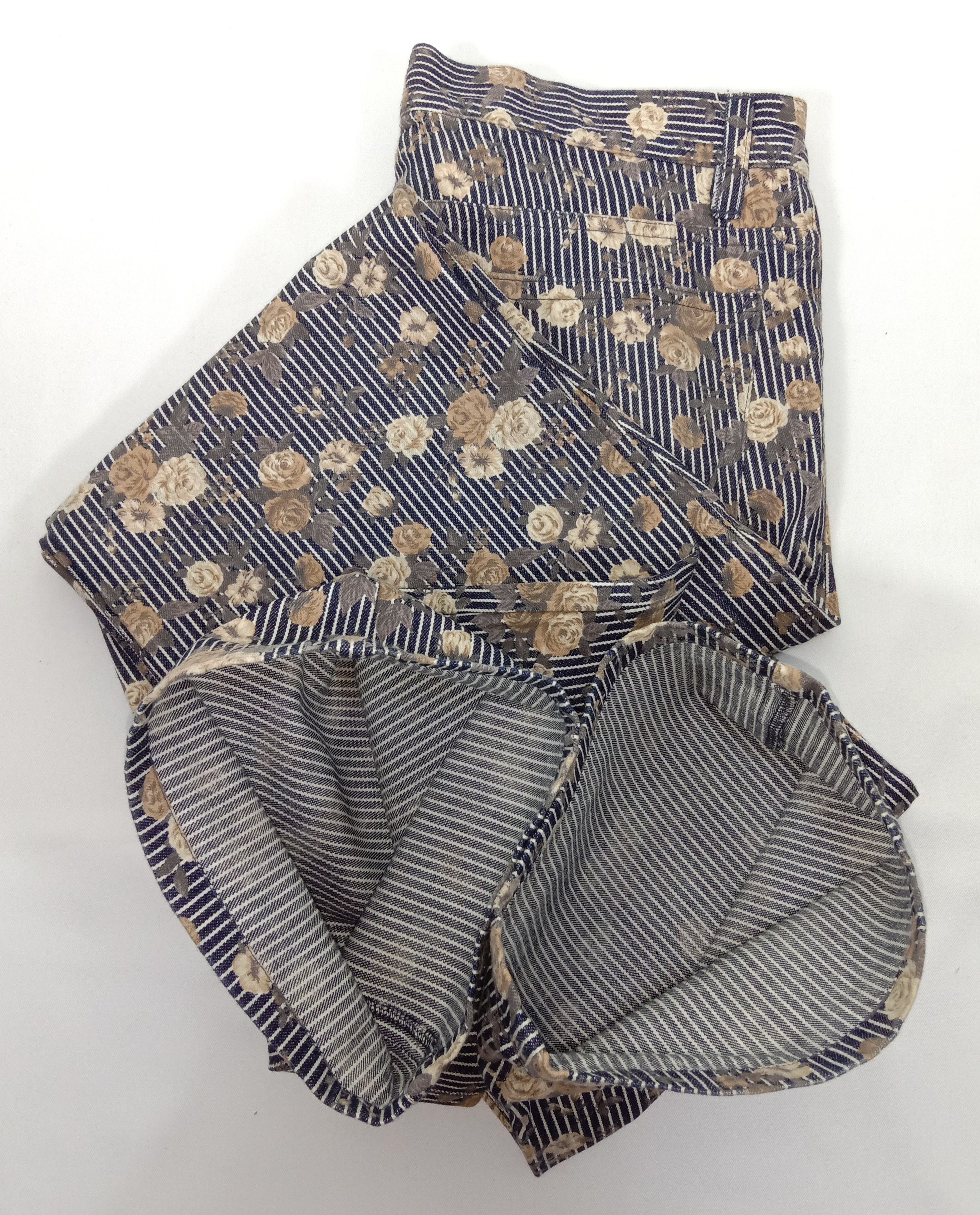Japanese Brand Vintage Japanese Art Striped Full Printed Floral Flare Jeans Size US 30 / EU 46 - 14 Thumbnail