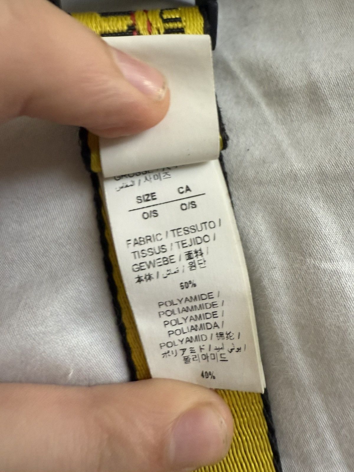 Off-White Off-White Industrial Belt Yellow Black Classic Logo Belt Size ONE SIZE - 4 Thumbnail