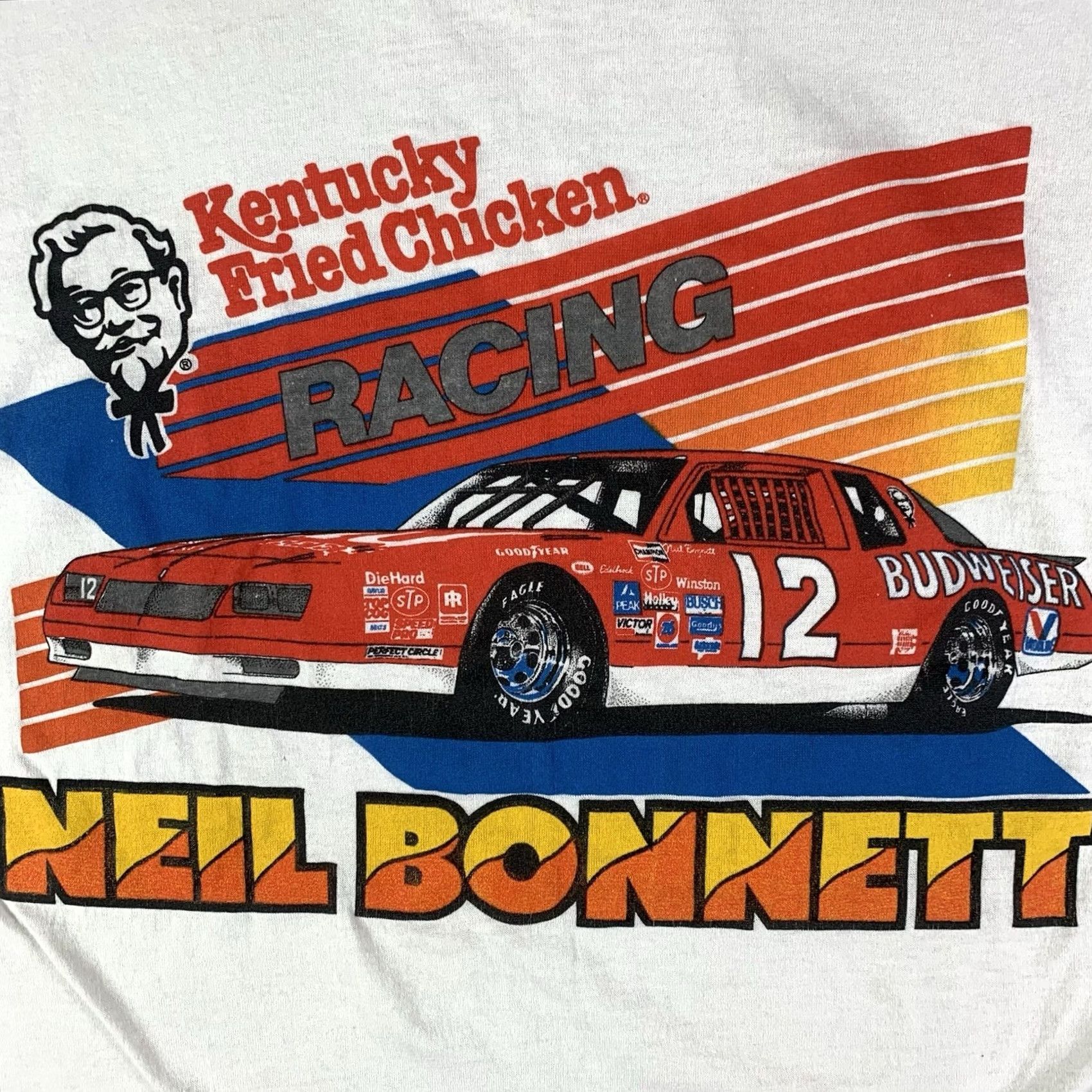 NASCAR VINTAGE Scott Design Shirt Mens Small White Kentucky Fried Chicken Neil Bonnett NASCAR 80s Racing Size US S / EU 44-46 / 1 - 2 Thumbnail