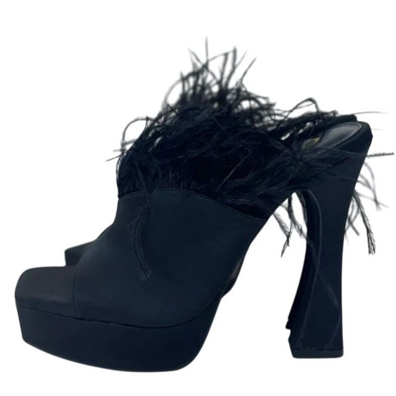 Other OLIVIA FERGUSON / Funkietowe / Black / Feather / Trim Platfo Size US 8.5 / IT 38.5 - 3 Thumbnail