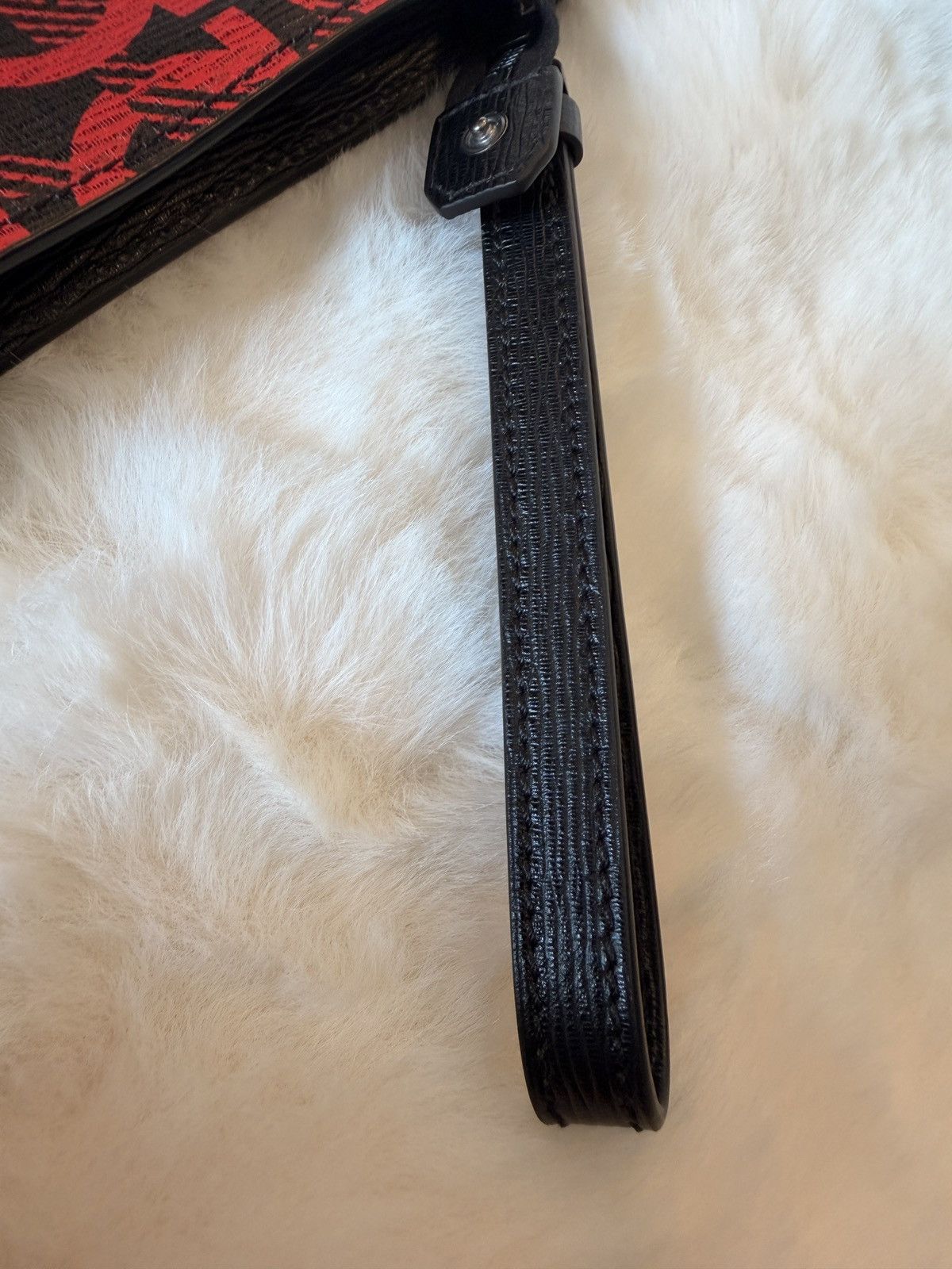 Salvatore Ferragamo Salvatore Ferragamo Red Black Gancini Monogram Clutch Size ONE SIZE - 11 Thumbnail