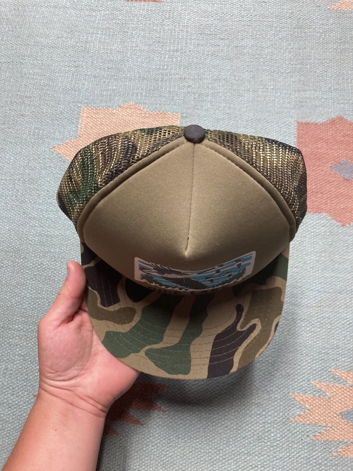 Vintage VTG 80s trucker hat cam rice lake canada woodland duck goose Size ONE SIZE - 3 Thumbnail