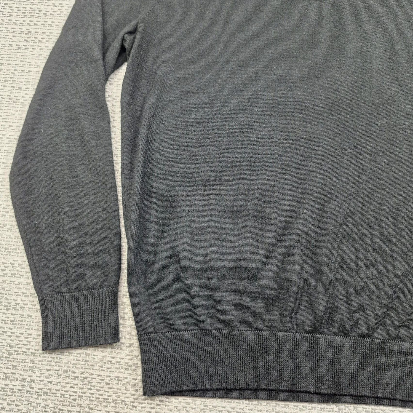Nordstrom Nordstrom Mens Small Black Tech-Smart Collared Knit Wool Blend Pullover Sweater Size US S / EU 44-46 / 1 - 3 Thumbnail