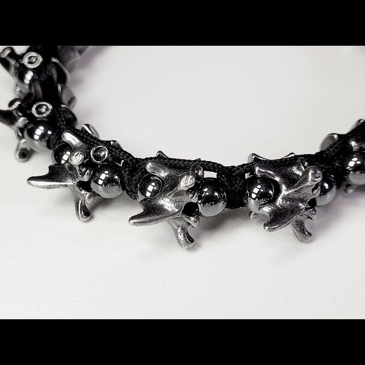 Other gothic vertebrae hematite beaded cord bracelet Size ONE SIZE - 8 Thumbnail