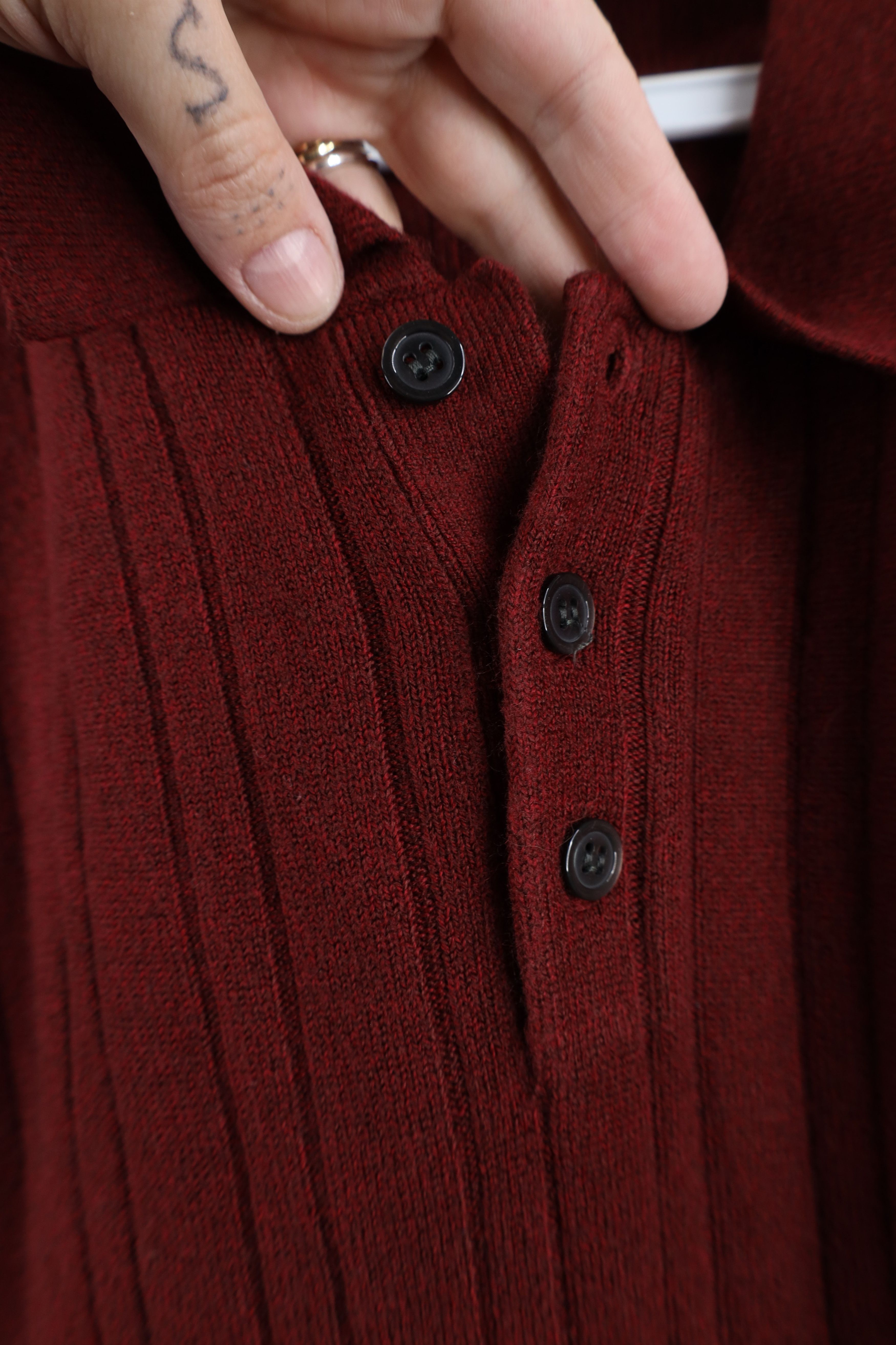 Vintage Deadstock Vintage 90s Streetwear Ribbed Collared Sweater Size US L / EU 52-54 / 3 - 7 Thumbnail
