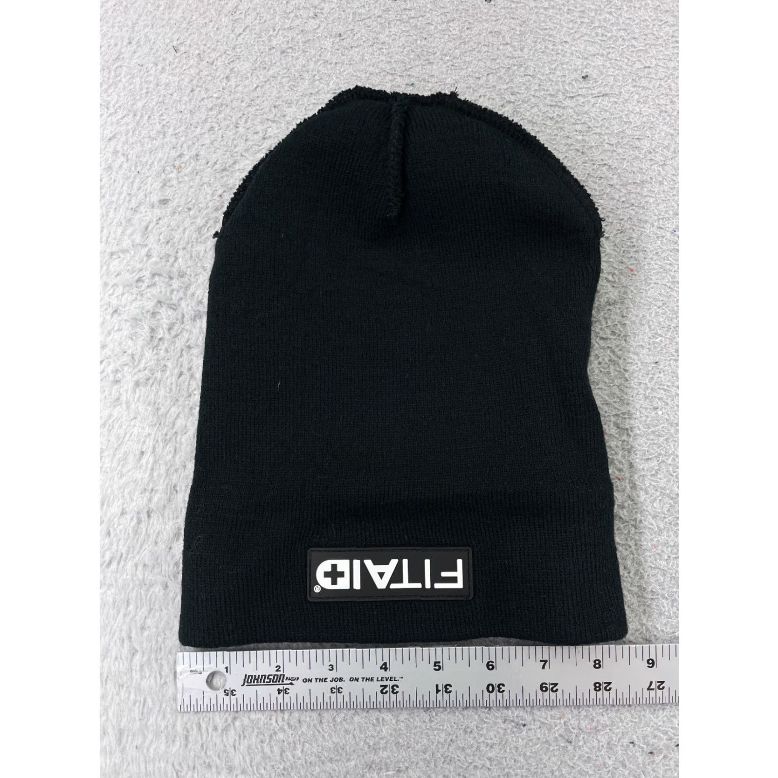 Vintage Fitaid Beanie Toque Adult One Size Black Knit Acrylic Embroidered Electrolytes Size ONE SIZE - 4 Thumbnail