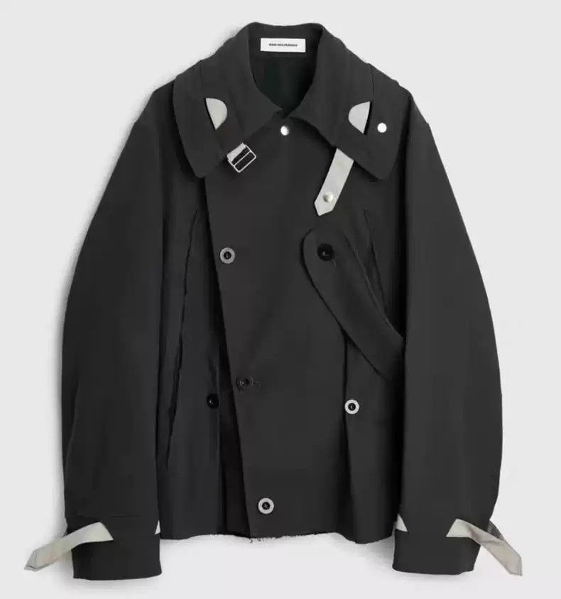 Kiko Kostadinov Maiden Peacoat In Dry Rose/dark Storm Grey