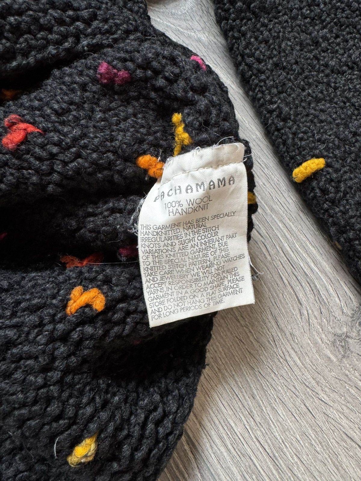 Other Vintage Pachamama pure wool hand knit cardigan sweater Size L / US 10 / IT 46 - 8 Thumbnail