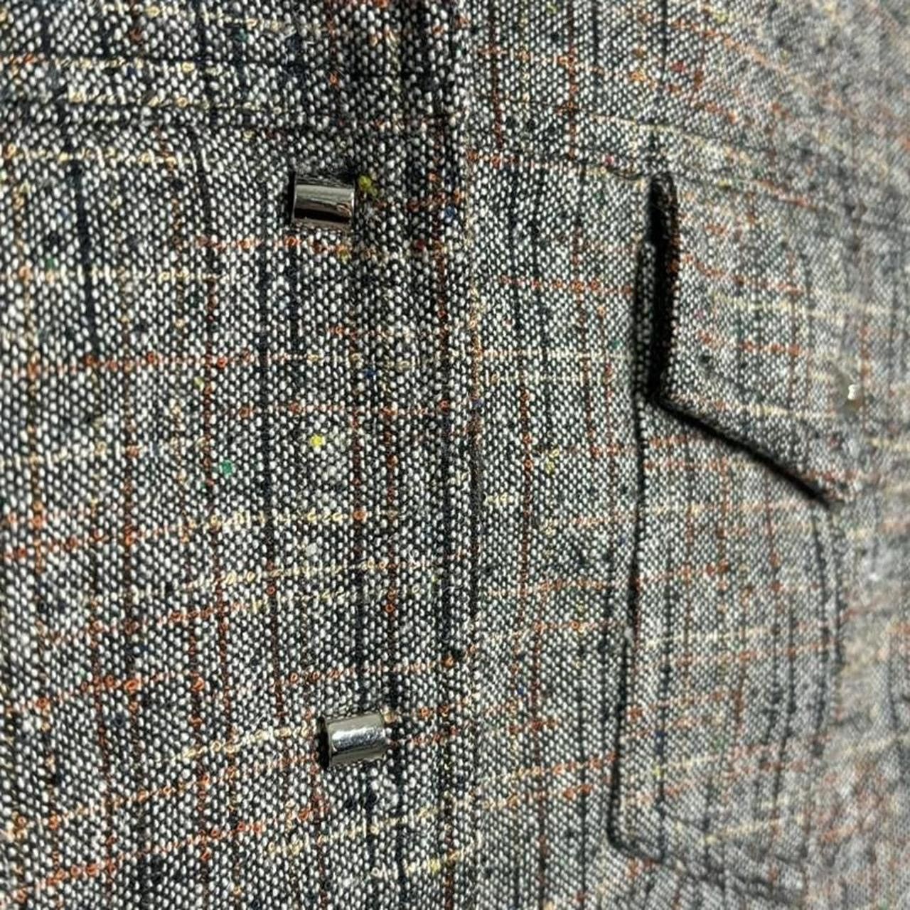 Vintage Vintage 1990s Tweed Style Grey Short Blazer Jacket Size M / US 6-8 / IT 42-44 - 3 Thumbnail