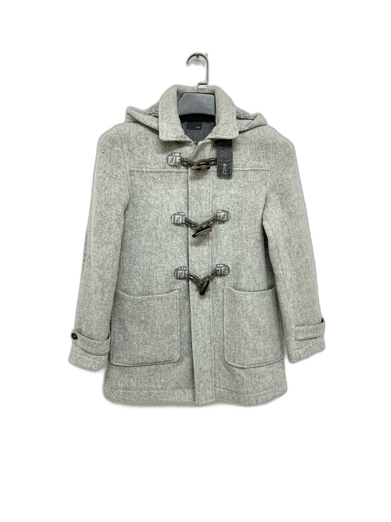 Fendi Fendi Gray Hooded Casual Coat Size L / US 10 / IT 46 - 1 Thumbnail