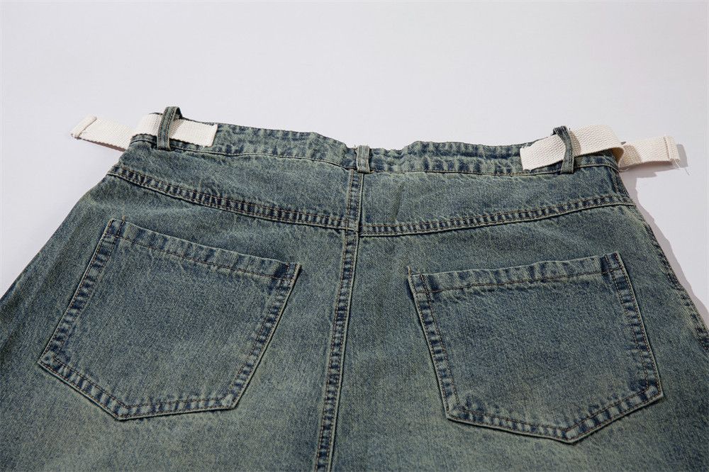 Japanese Brand × Jean Washed distressed raw edge men's punk denim shorts Size US 32 / EU 48 - 6 Thumbnail