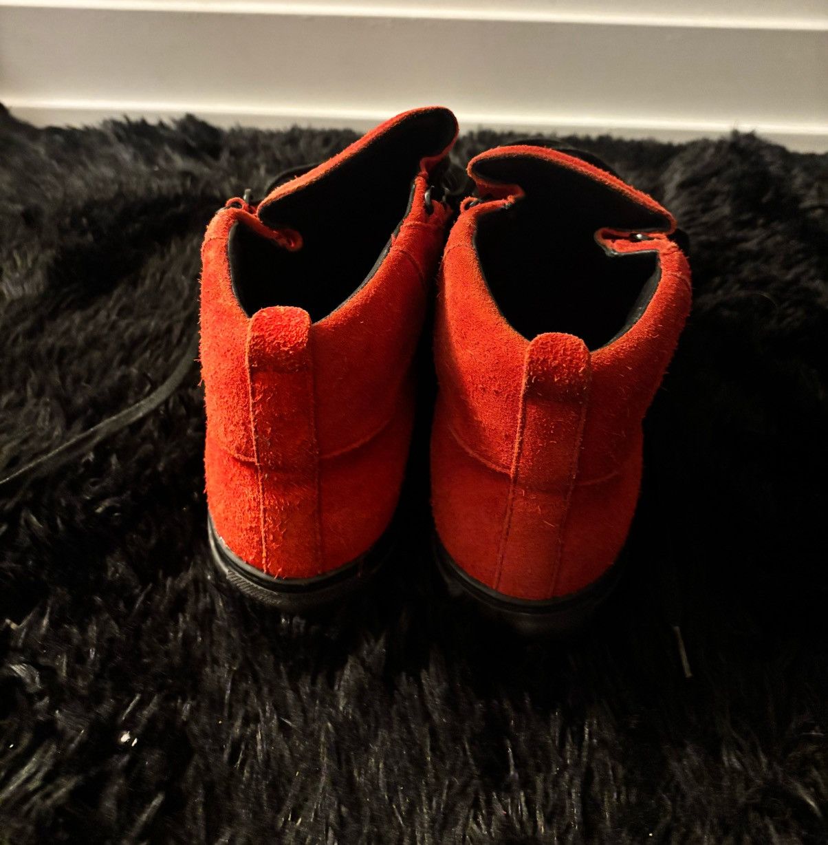 Balenciaga BALENCIAGA Arena Pavot Red Suede Black Trim Sneakers Size US 12 / EU 45 - 6 Thumbnail