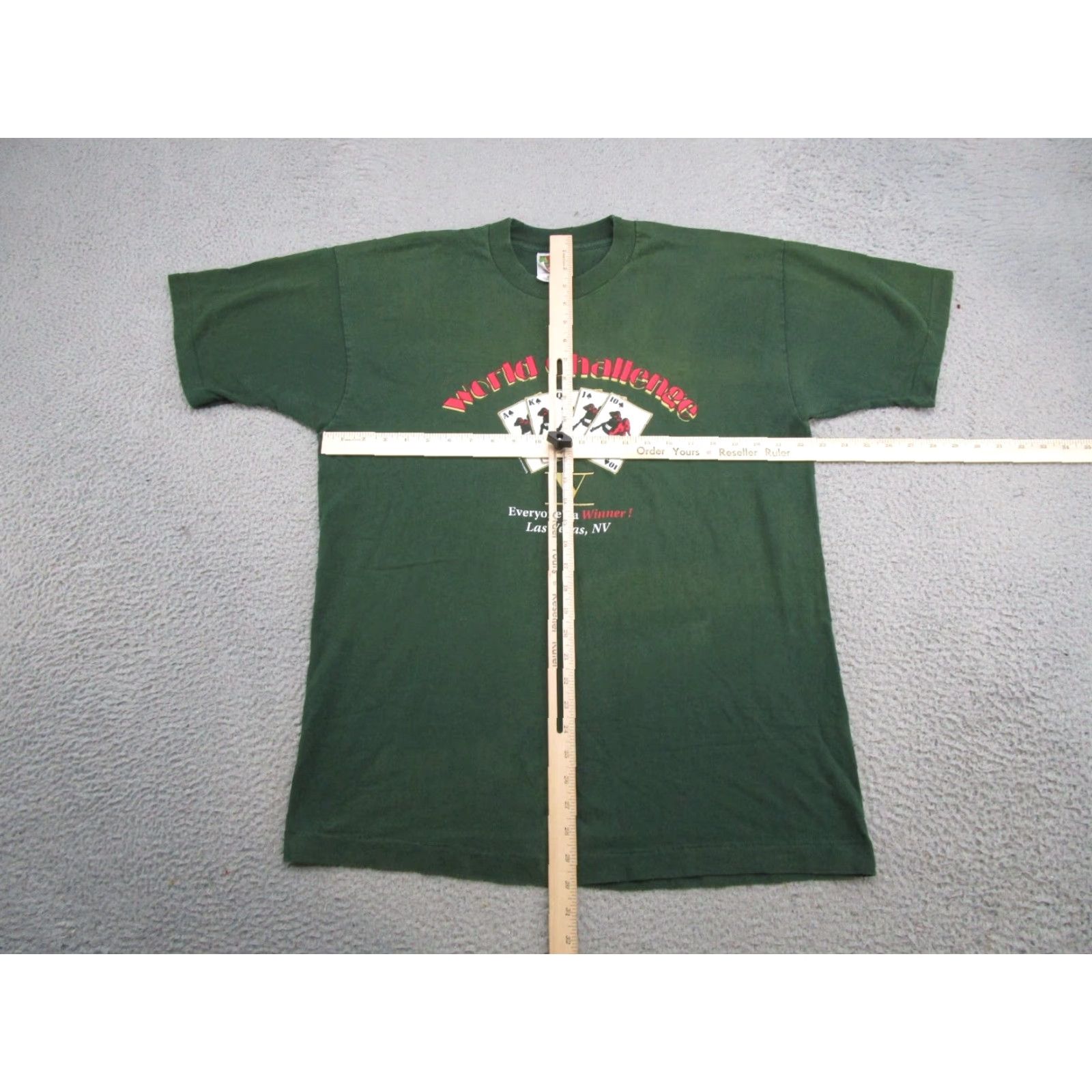Fruit Of The Loom VTG Firefighter Combat World Challenge Single Stitch MGM Vegas Shirt XL Men's Cotton Green 1990s 90s Size US XL / EU 56 / 4 - 6 Thumbnail