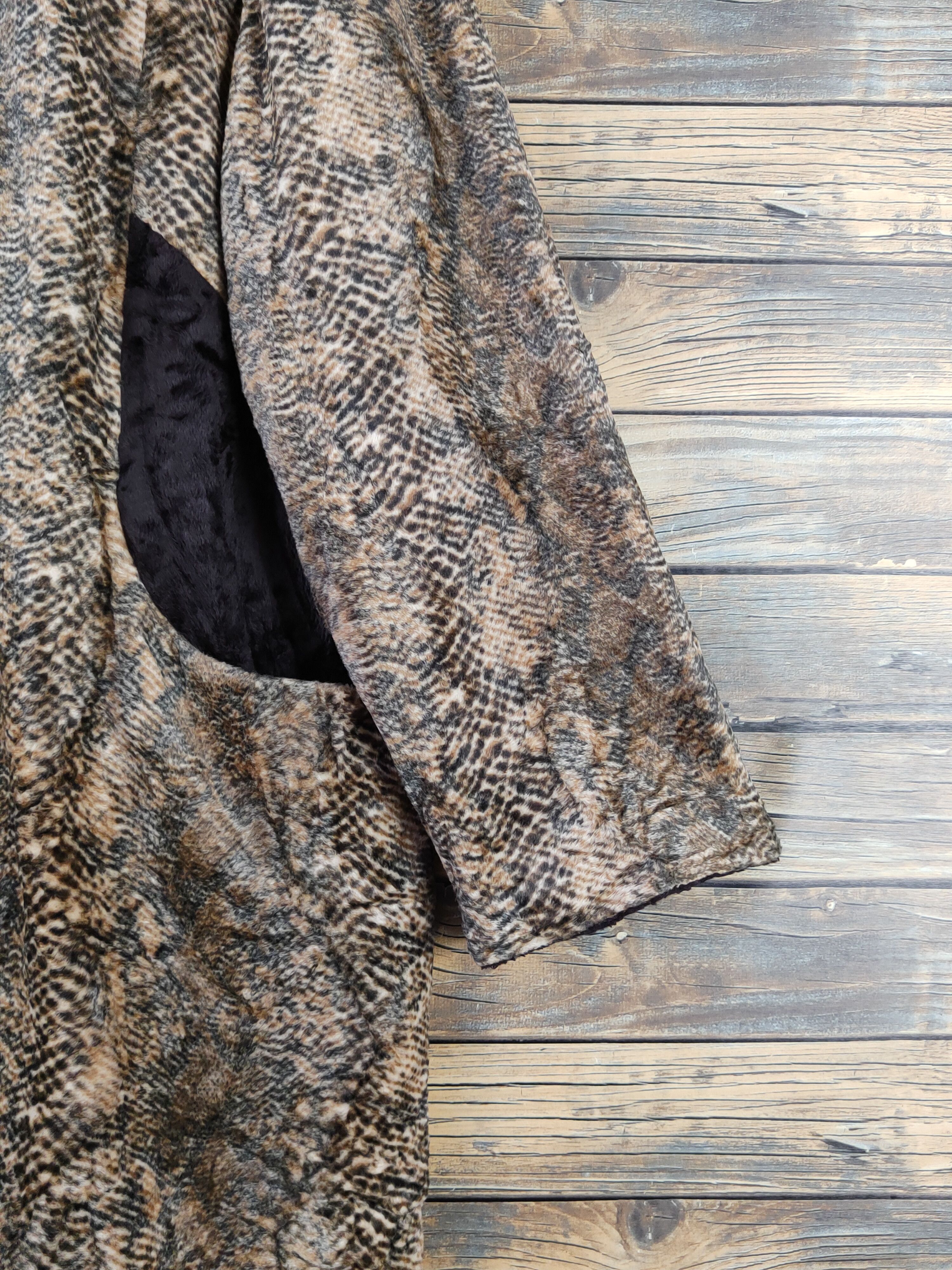 Japanese Brand × Vintage Avant Garde Fashion by Monac Dark Brown Fur Faux Cardigan Size L / US 10 / IT 46 - 6 Thumbnail
