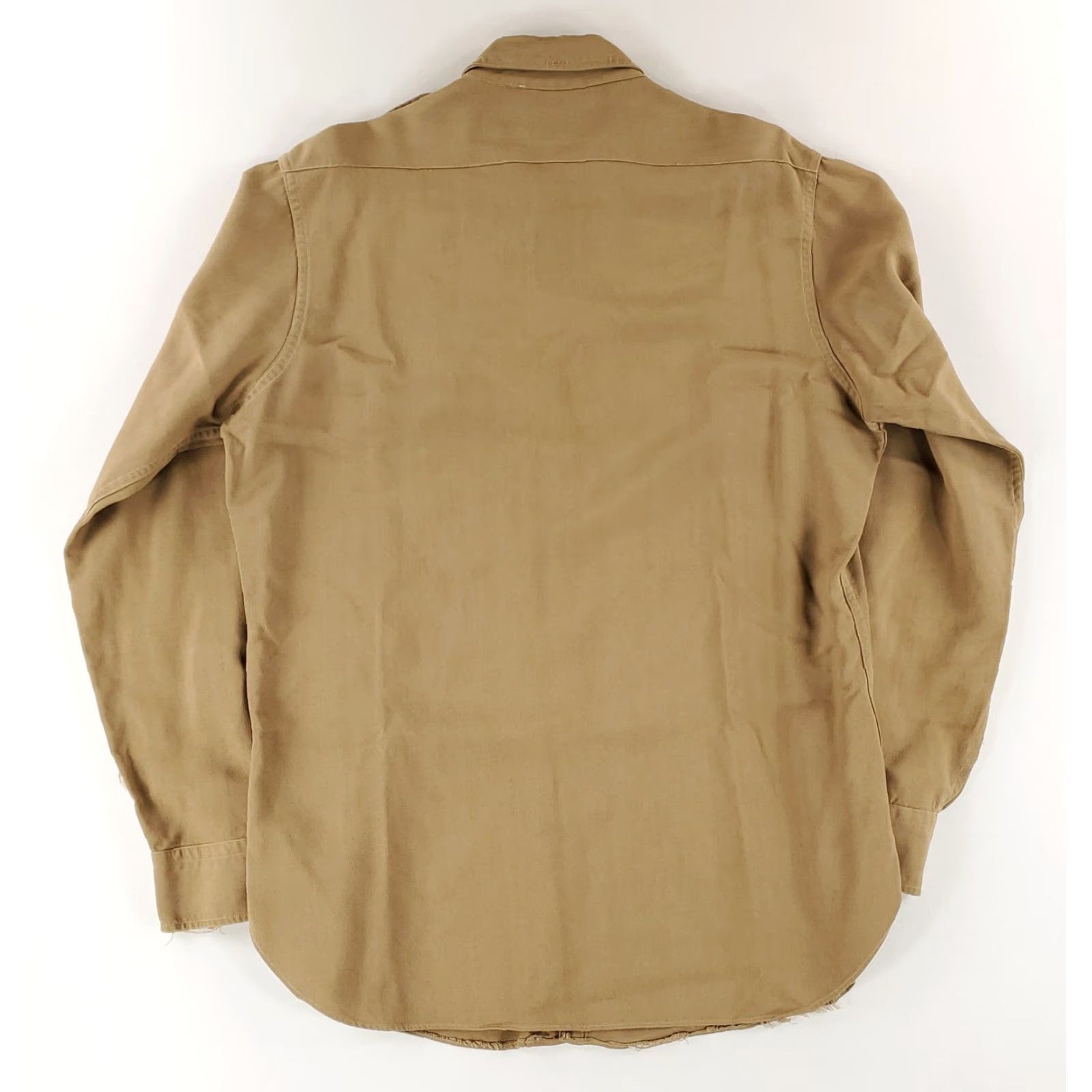 Vintage VINTAGE US Army Wool Button Up Shirt Officers Field Shirt Tan XL Mens Long Sleeve 40s 50s Size US XL / EU 56 / 4 - 7 Thumbnail