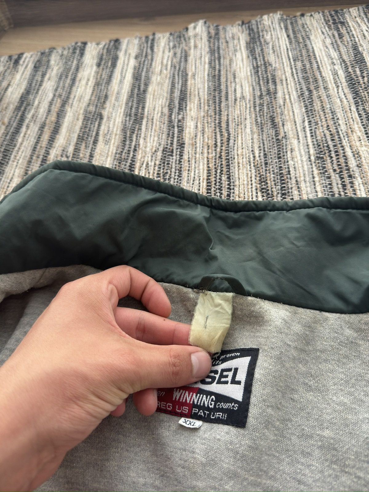 Diesel Vintage DIESEL Rare Y2K Big logo green nylon jacket Size US XXL / EU 58 / 5 - 10 Thumbnail