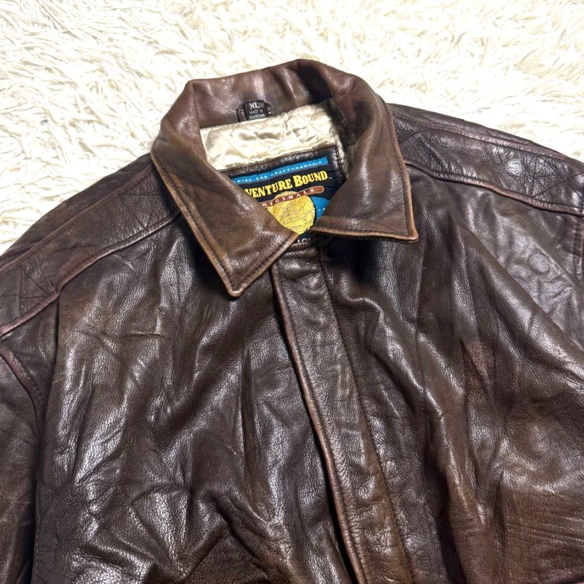 Vintage VINTAGE Wilsons Leather Adventure Bound A-2 Leather Flight Jacket Men's XL Brown Wool? Size US XL / EU 56 / 4 - 3 Thumbnail