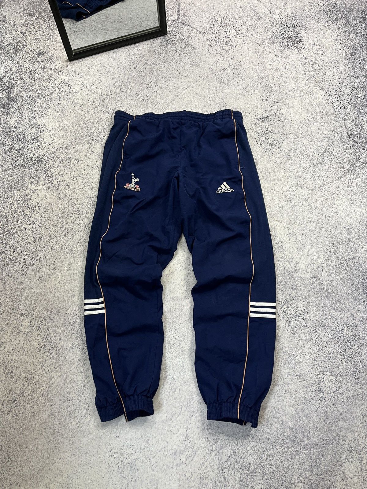 Vintage Adidas Tottenham Nylon Drill Track Pants Rare 90's