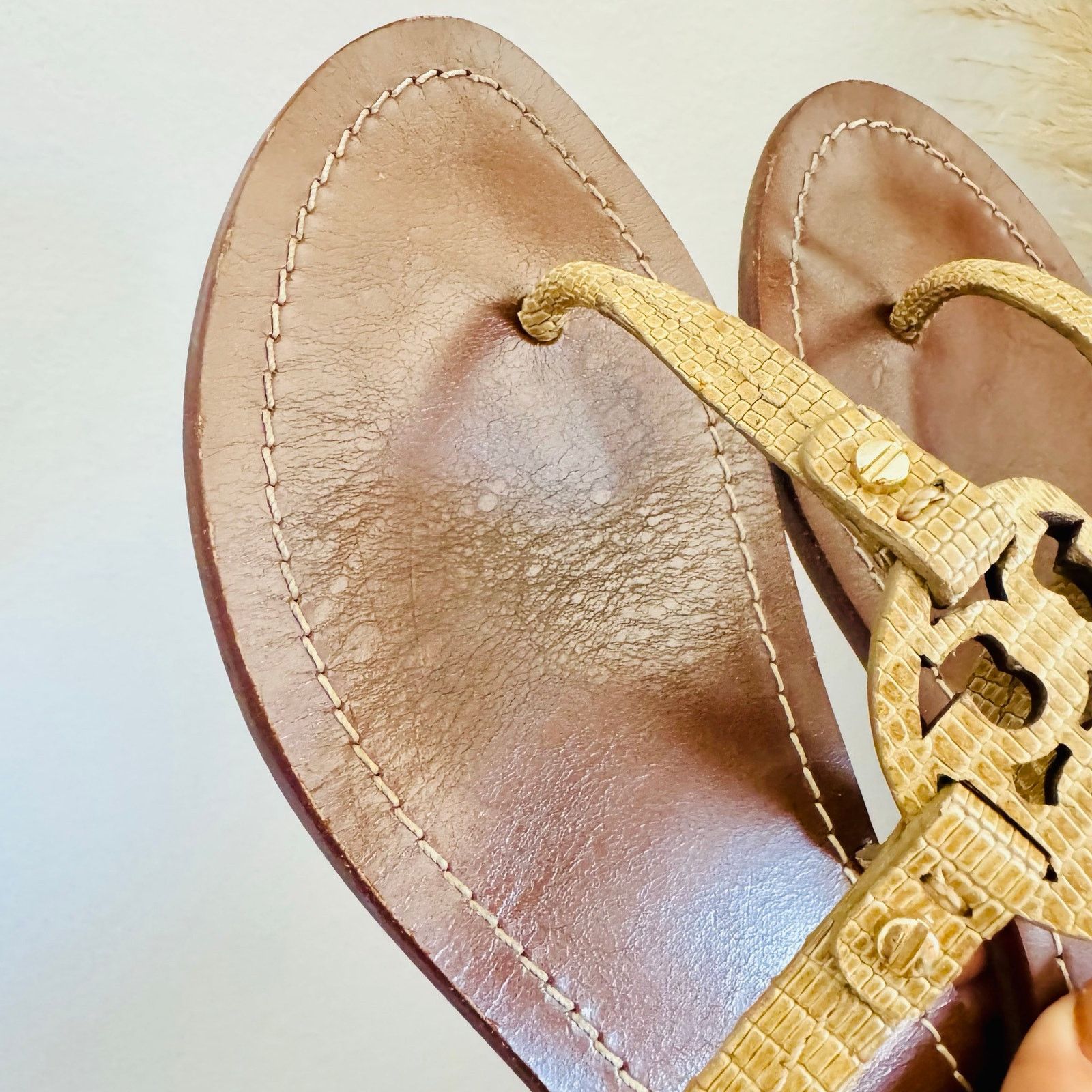 Tory Burch TORY BURCH Beige Brown Print Mini Miller $258 Slides Sandals Size US 8.5 / IT 38.5 - 12 Thumbnail