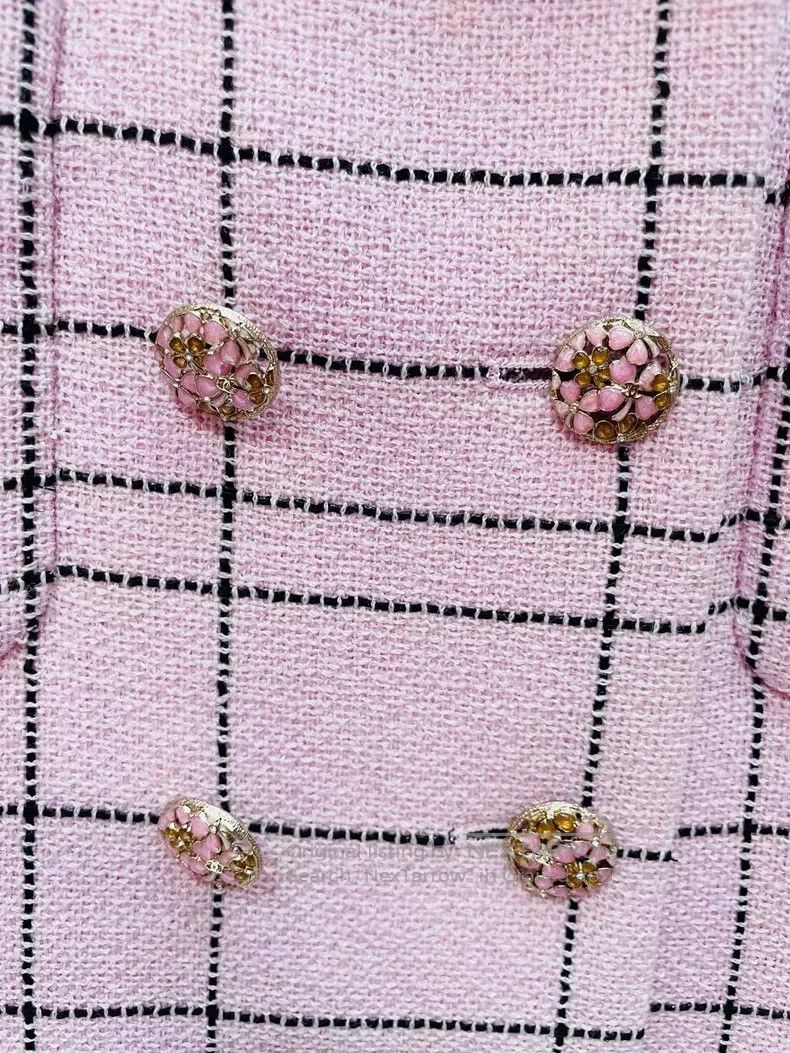Chanel Chanel 24S pink plaid tweed vest Size XS / US 0-2 / IT 36-38 - 3 Thumbnail