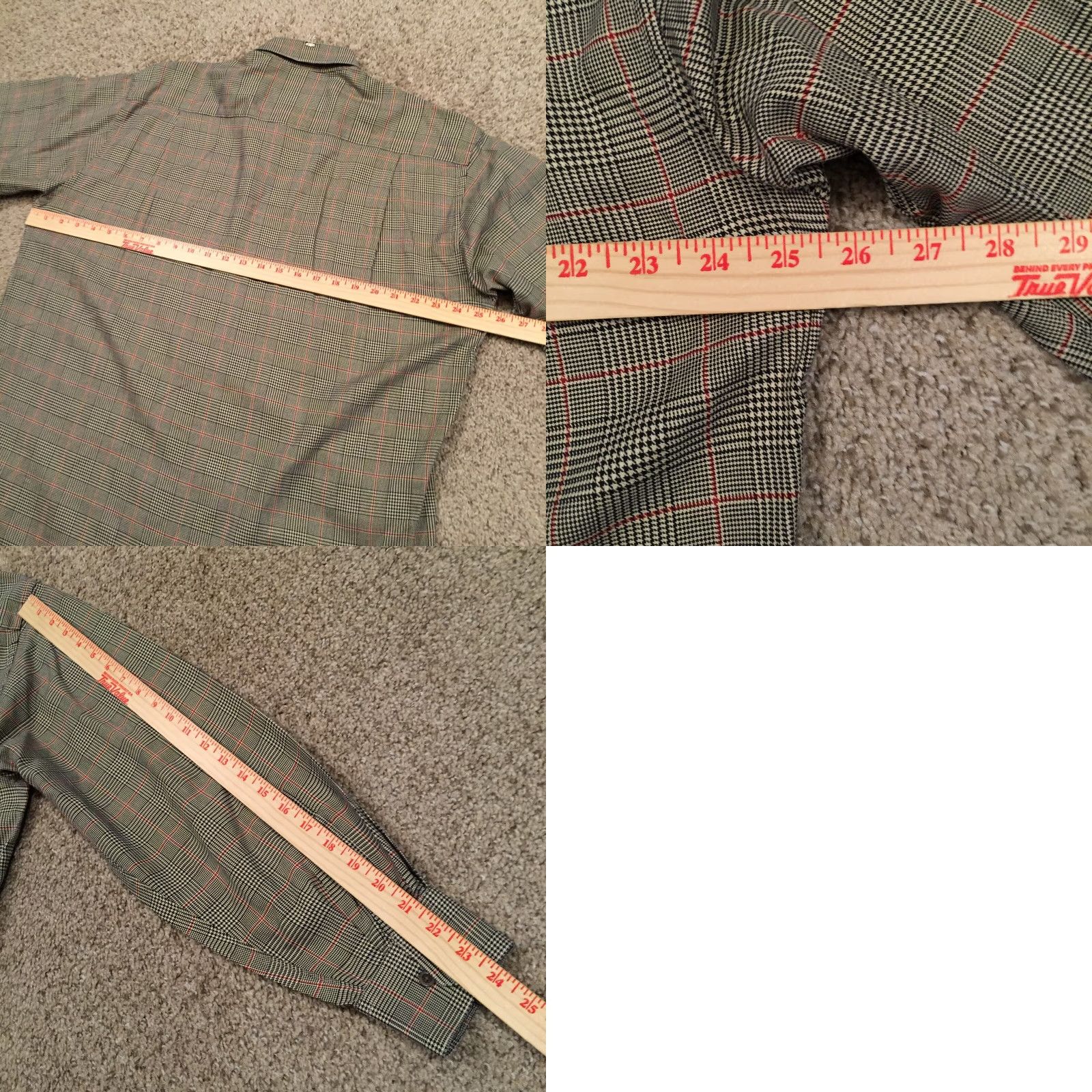 Johnston & Murphy Johnston & Murphy Shirt Mens Large Black Red Plaid Long Sleeve Button Up Size US L / EU 52-54 / 3 - 8 Thumbnail