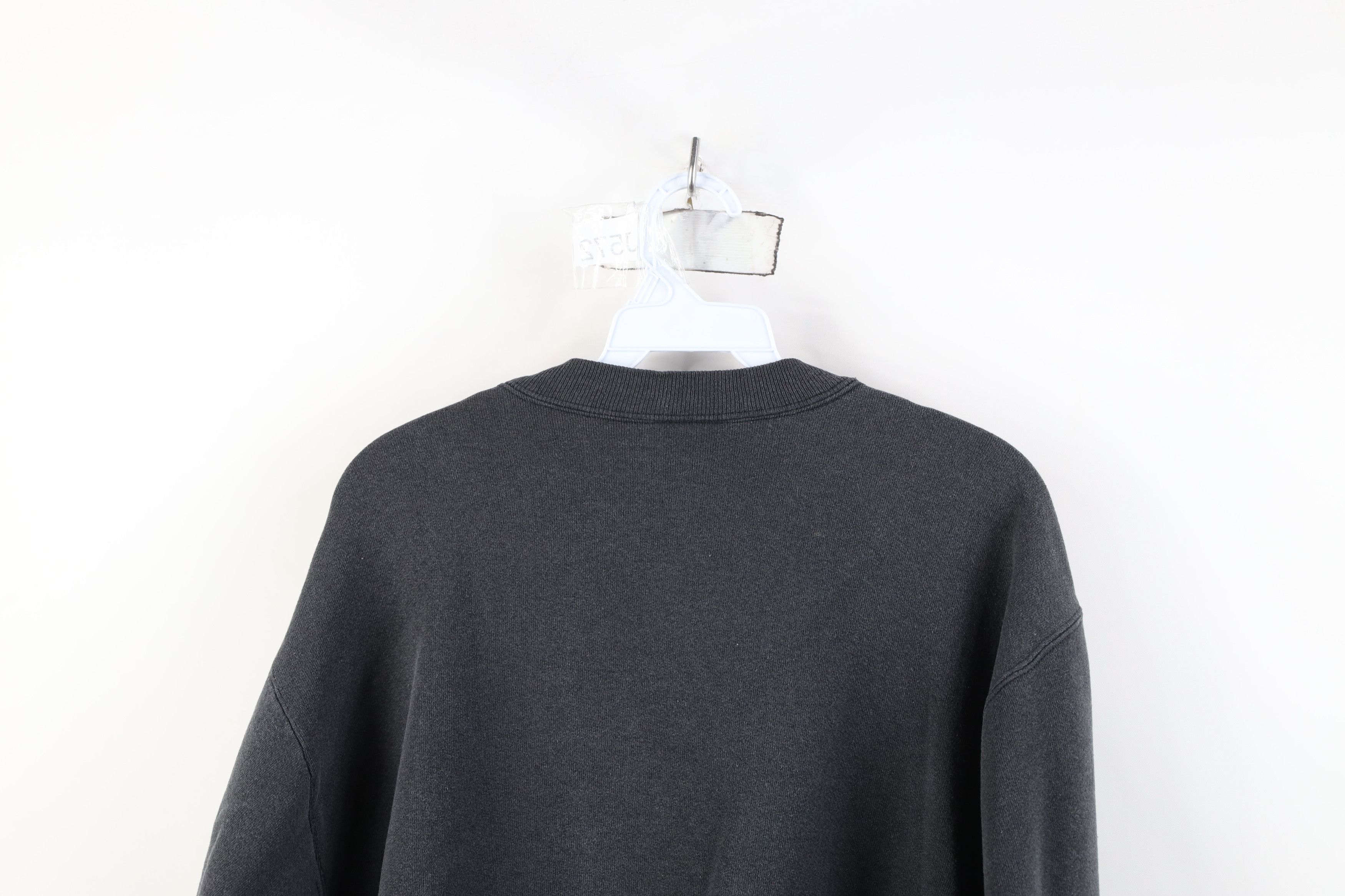 Vintage Vintage 90s Streetwear Faded Blank Crewneck Sweatshirt Black Size L / US 10 / IT 46 - 12 Thumbnail