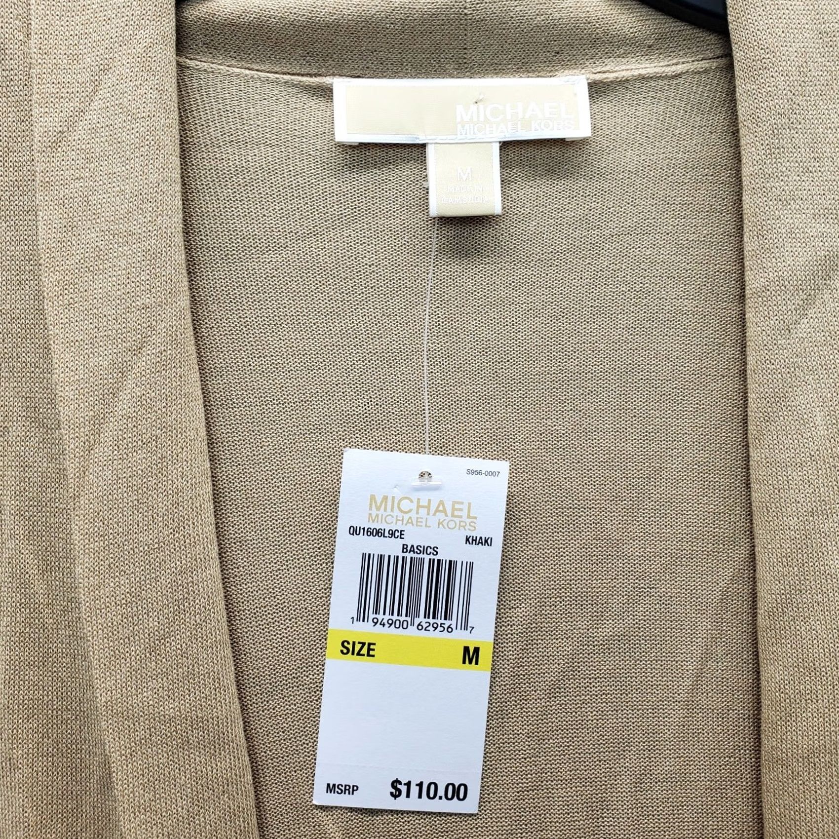 Michael Kors Michael Kors Cardigan Women's M Brown Knit Short Sleeve Draped Pocket Open Front Weathered: NWT Women Size M Brown Knit Cardigan Size M / US 6-8 / IT 42-44 - 5 Thumbnail