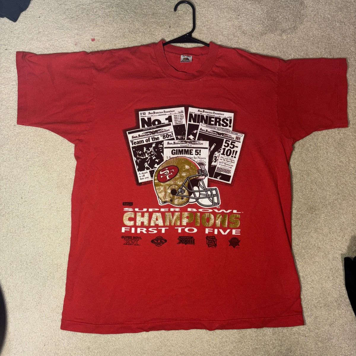 Fruit Of The Loom × NFL × Vintage Vintage 1995 San Francisco 49ers Men's Shirt Size XL Size US XL / EU 56 / 4 - 1 Thumbnail
