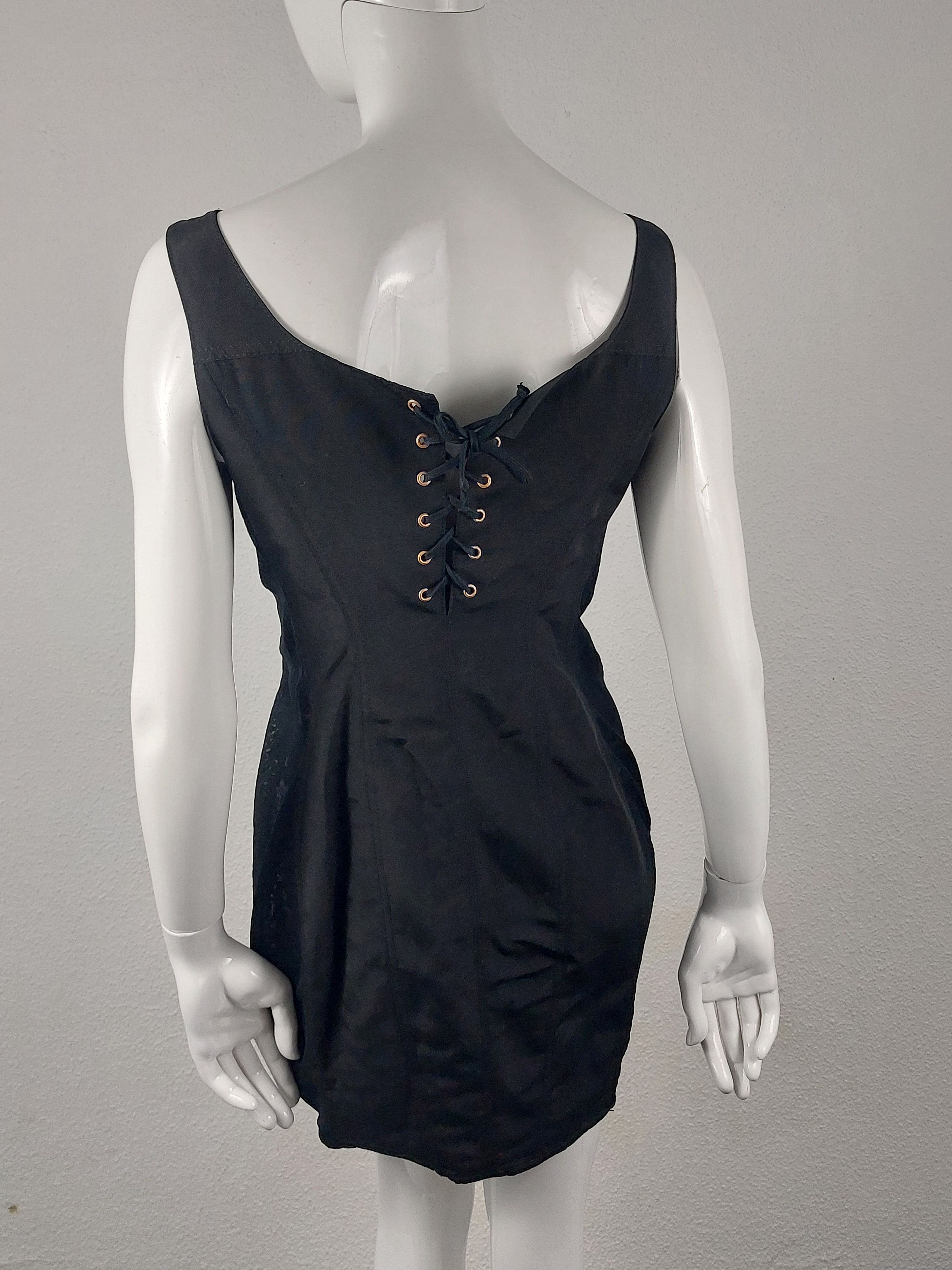 Jean Paul Gaultier Jean Paul Gaultier 80s Net Junior Corset Lace-Up Denim Dress Size S / US 4 / IT 40 - 9 Thumbnail